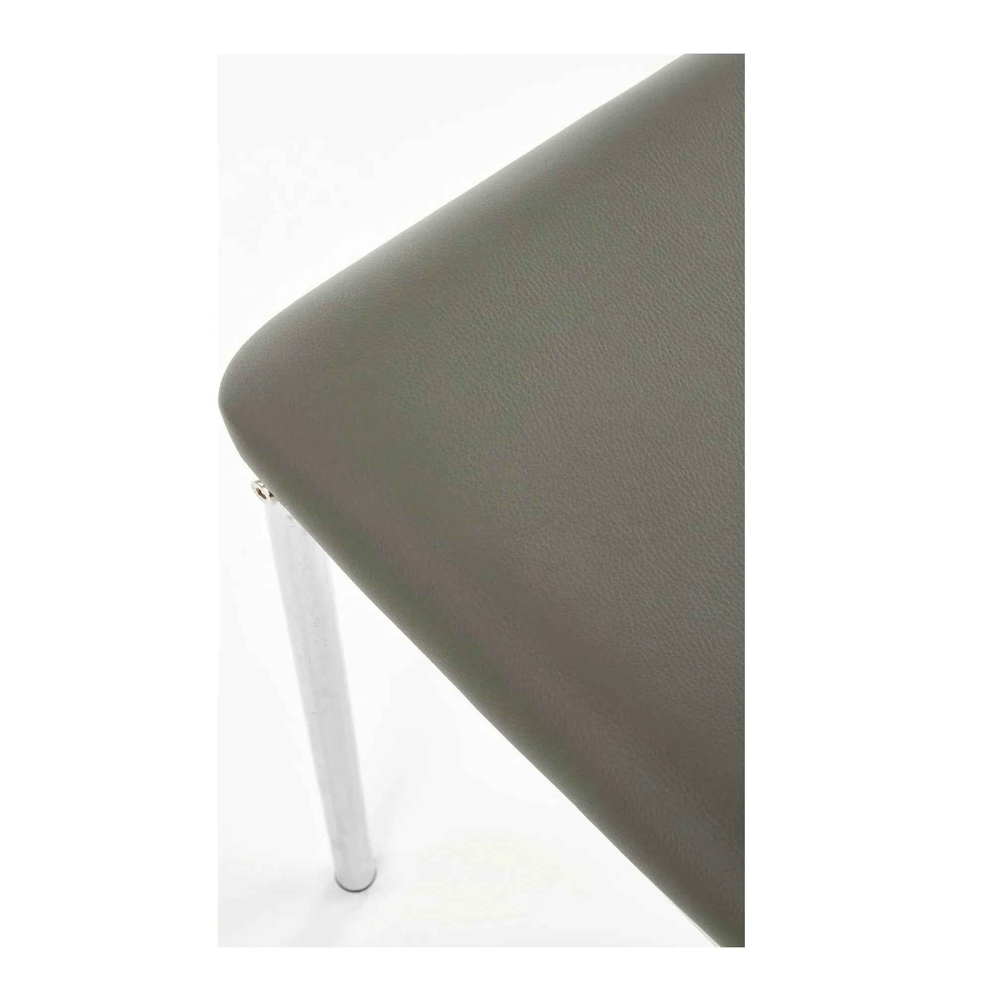 Scaun tapitat K137, gri/crom, piele ecologica/metal, 43X49X92 CM