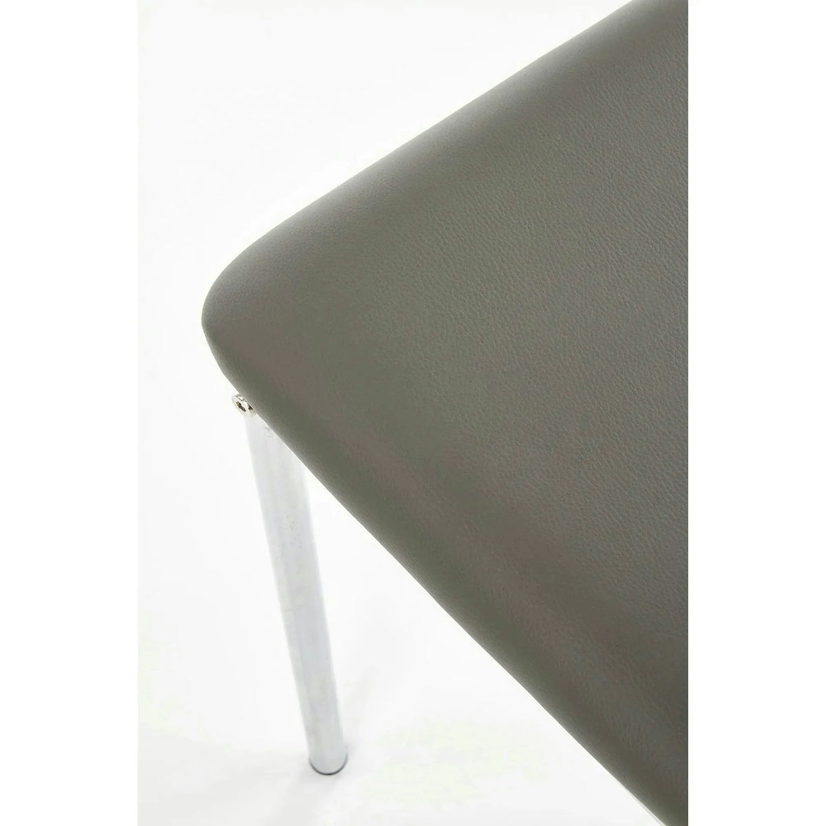 Scaun tapitat K137, gri/crom, piele ecologica/metal, 43X49X92 CM