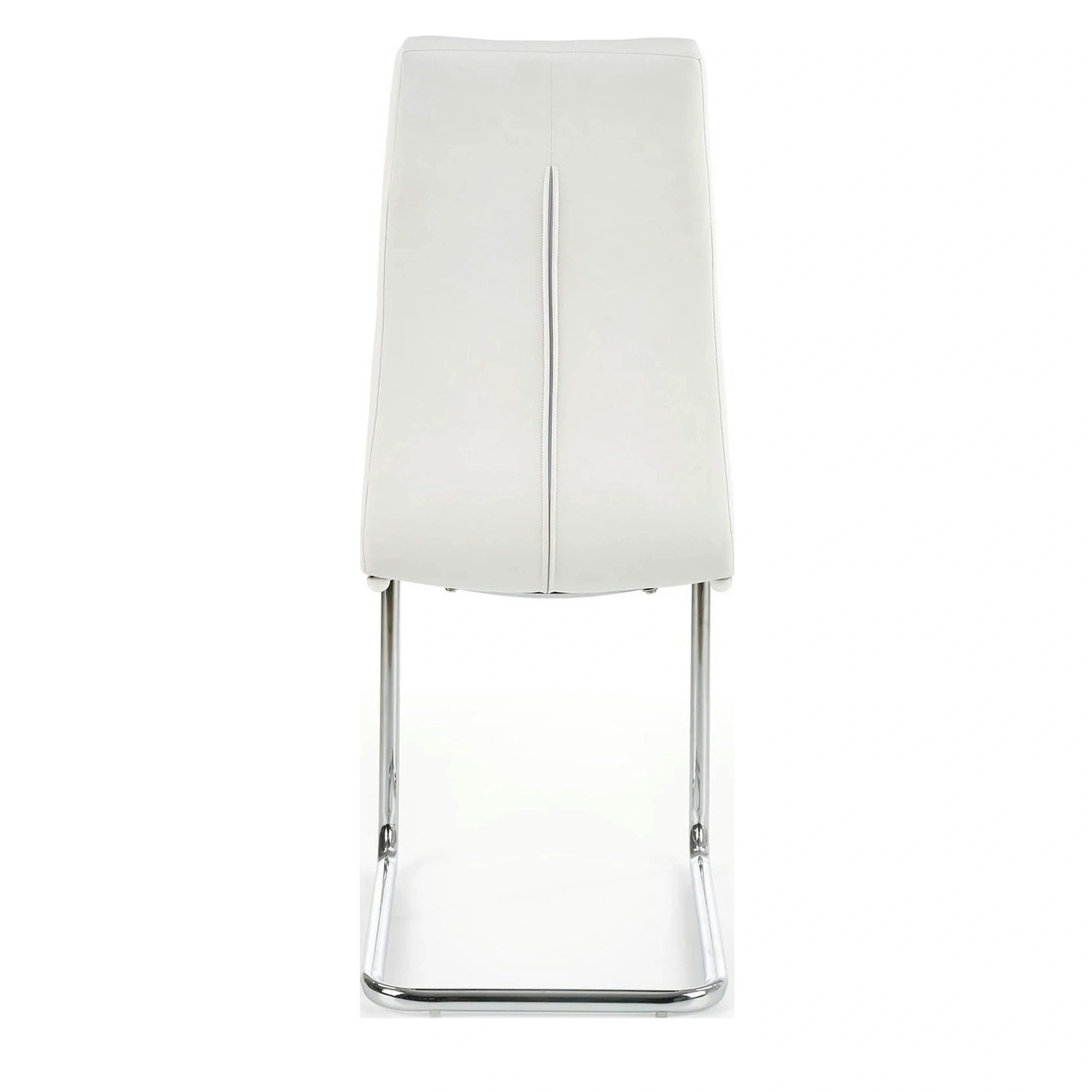 Scaun tapitat K147, alb/crom, piele ecologica/metal, 42X55X101 CM