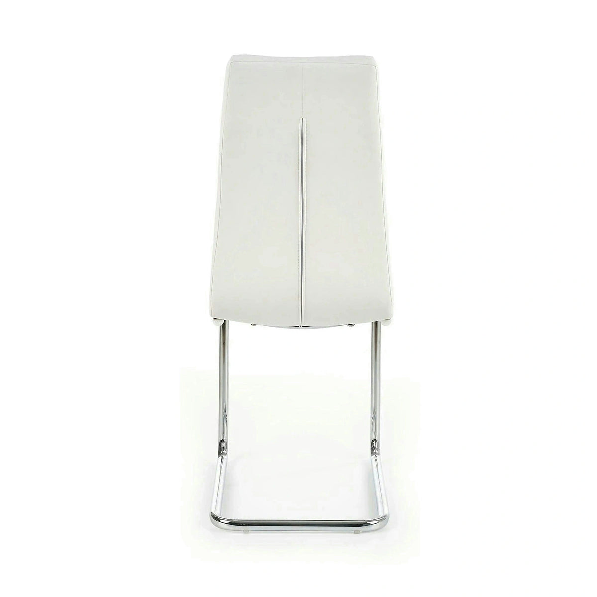 Scaun tapitat K147, alb/crom, piele ecologica/metal, 42X55X101 CM