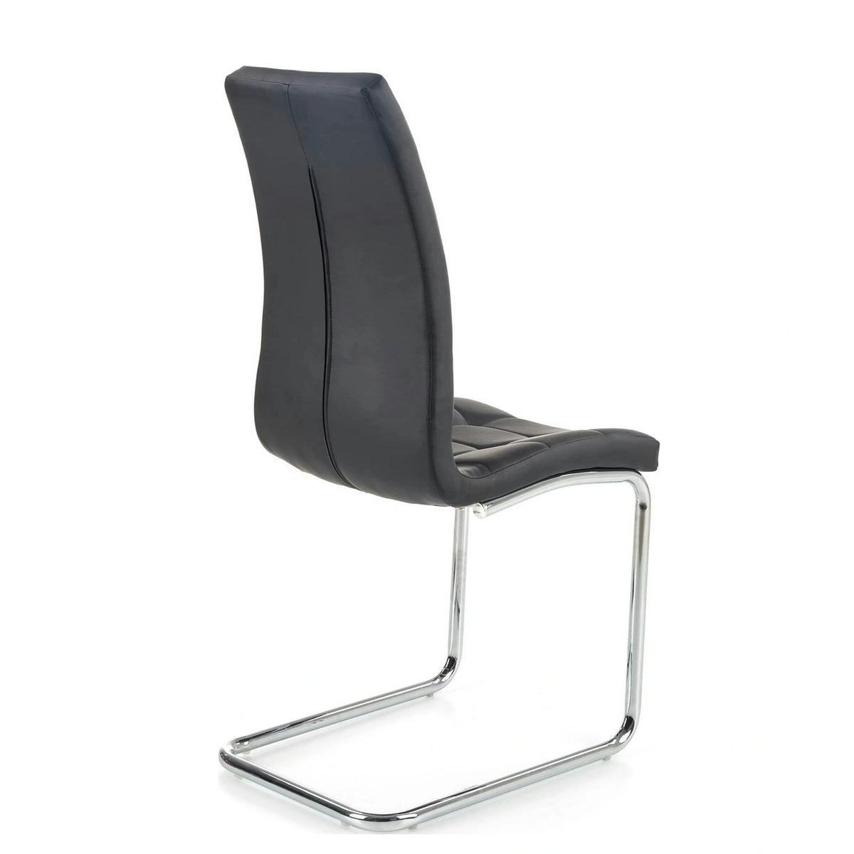 Scaun tapitat K147, negru/crom, piele ecologica/metal, 42X55X101 CM