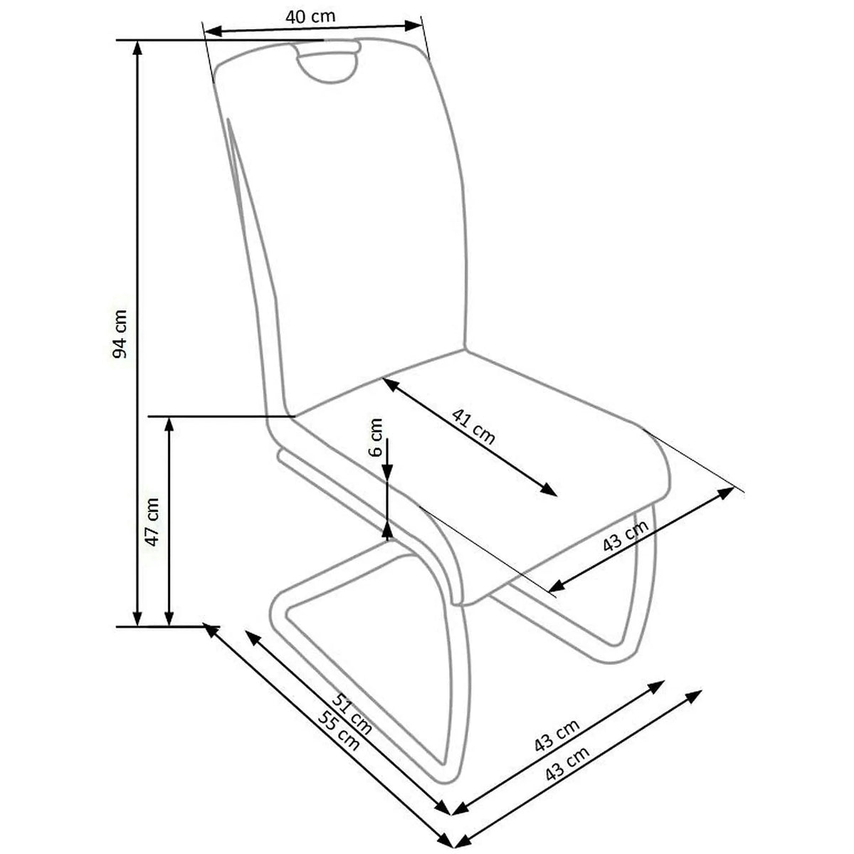 Scaun tapitat K184, maro inchis/crom, piele ecologica/metal, 43X55X94 CM