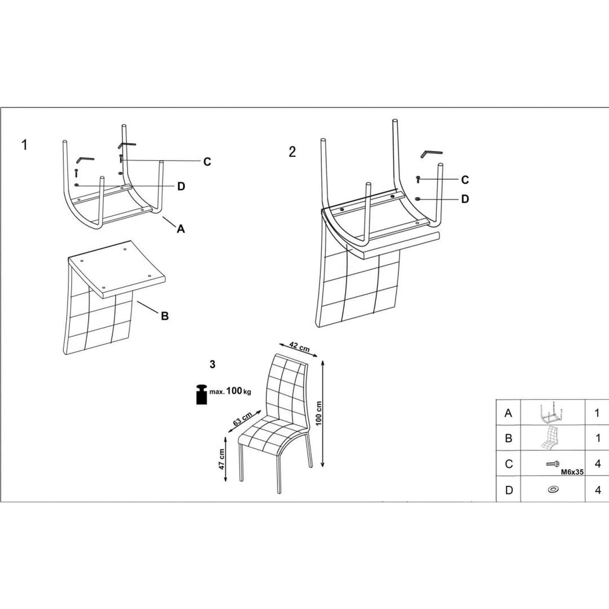 Scaun tapitat K186, gri/alb/crom, piele ecologica/metal, 42X63X100 CM