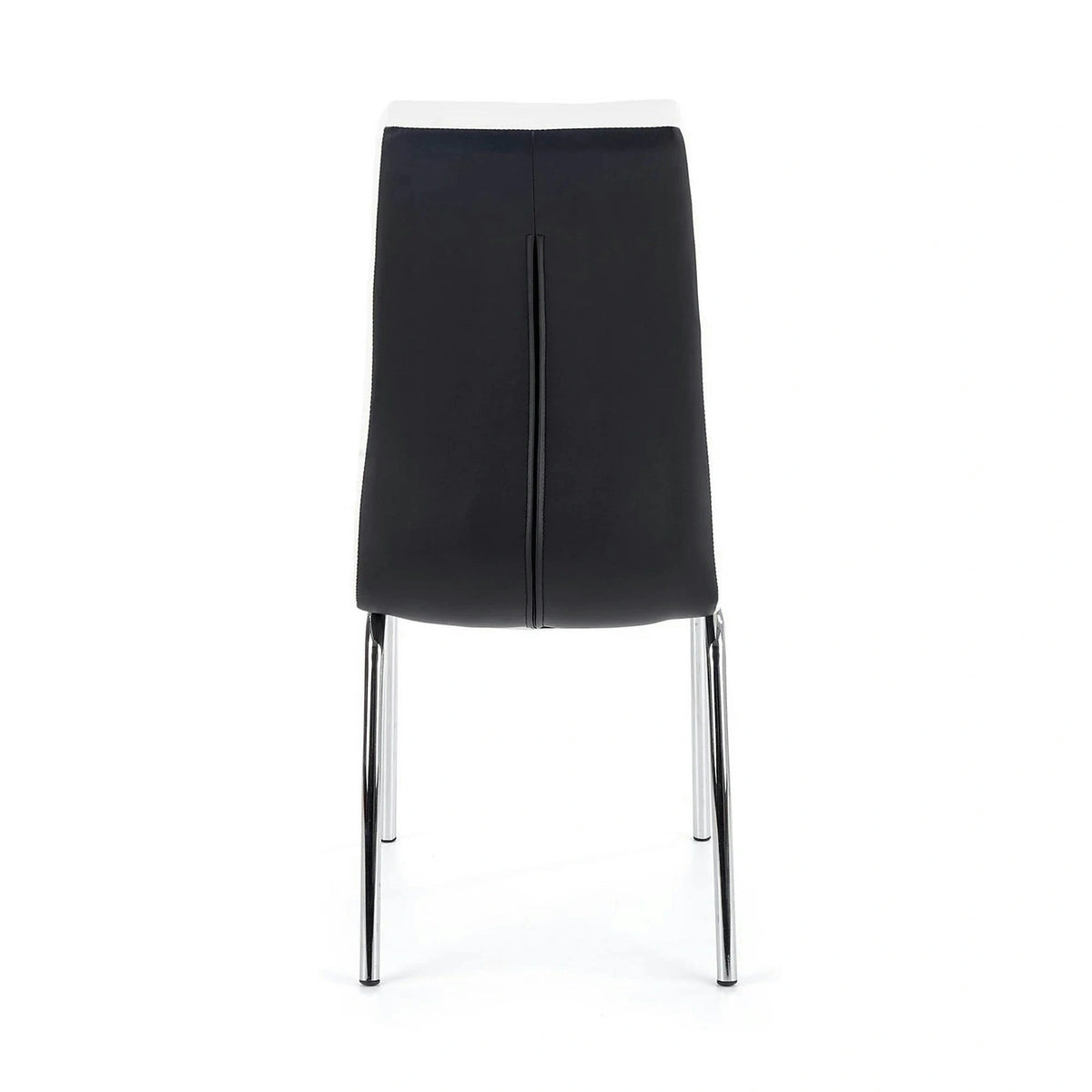 Scaun tapitat K186, negru/alb/crom, piele ecologica/metal, 42X63X100 CM