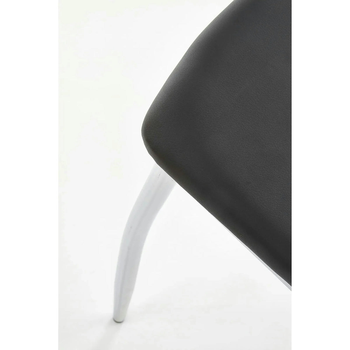 Scaun tapitat K187, negru/crom, piele ecologica/metal, 46x56x97 cm