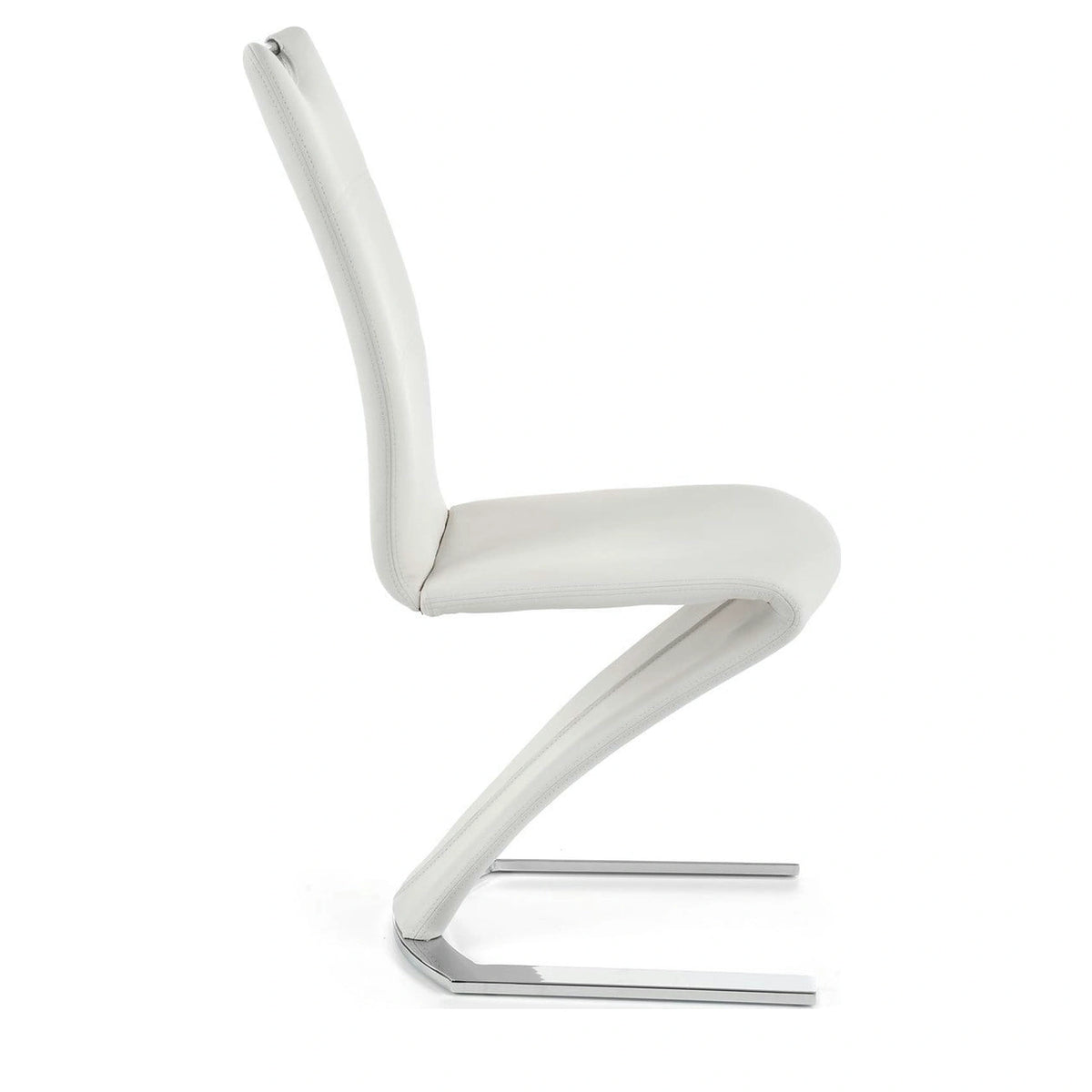 Scaun tapitat K188, alb/crom, piele ecologica/metal, 45X63X101 CM