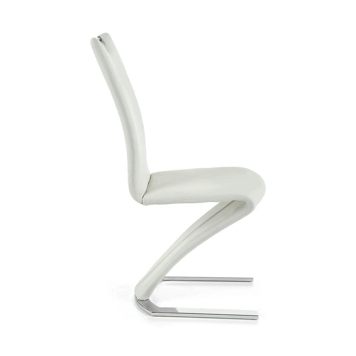 Scaun tapitat K188, alb/crom, piele ecologica/metal, 45X63X101 CM
