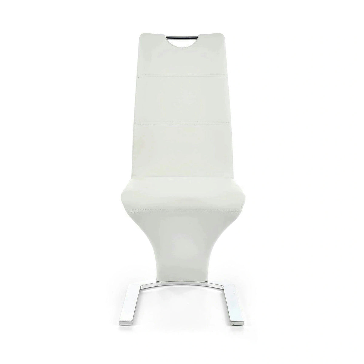 Scaun tapitat K188, alb/crom, piele ecologica/metal, 45X63X101 CM