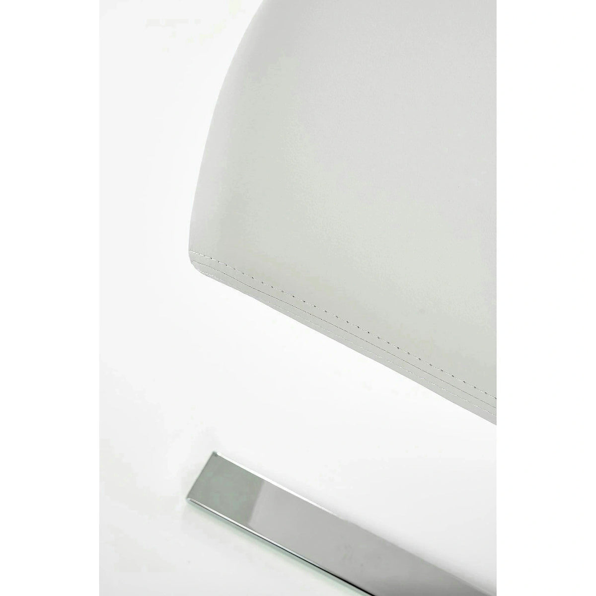 Scaun tapitat K188, alb/crom, piele ecologica/metal, 45X63X101 CM