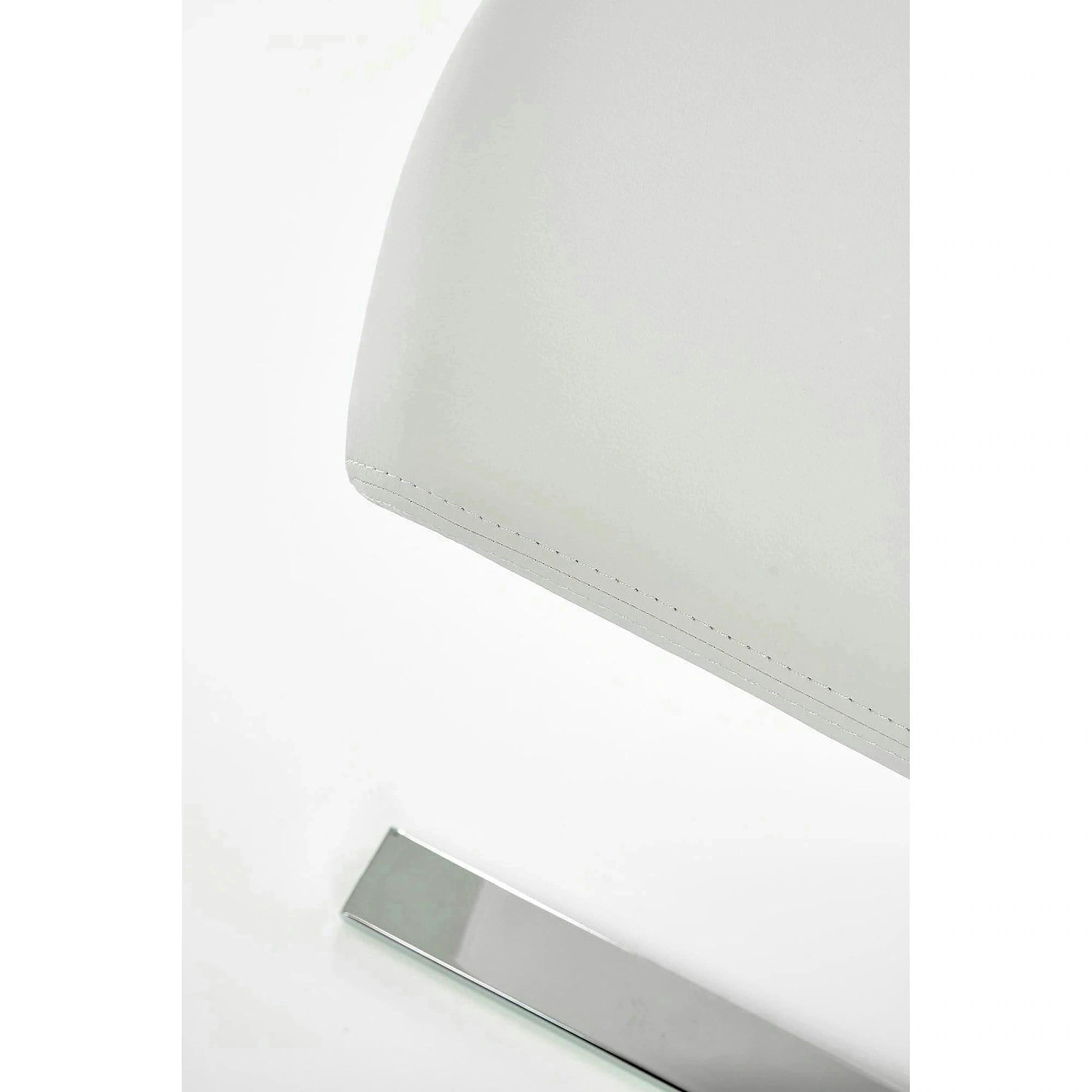 Scaun tapitat K188, alb/crom, piele ecologica/metal, 45X63X101 CM