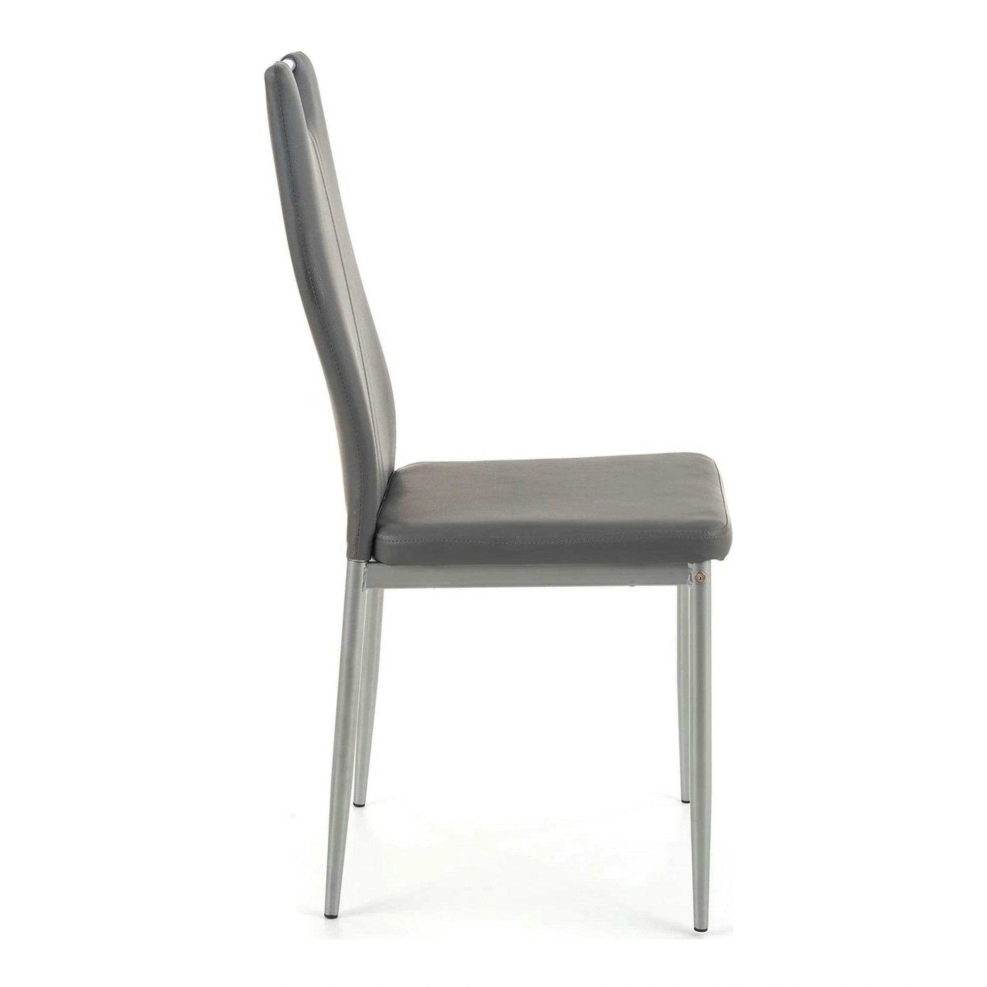 Scaun tapitat K202, gri/crom, piele ecologica/metal, 44X54X97 CM