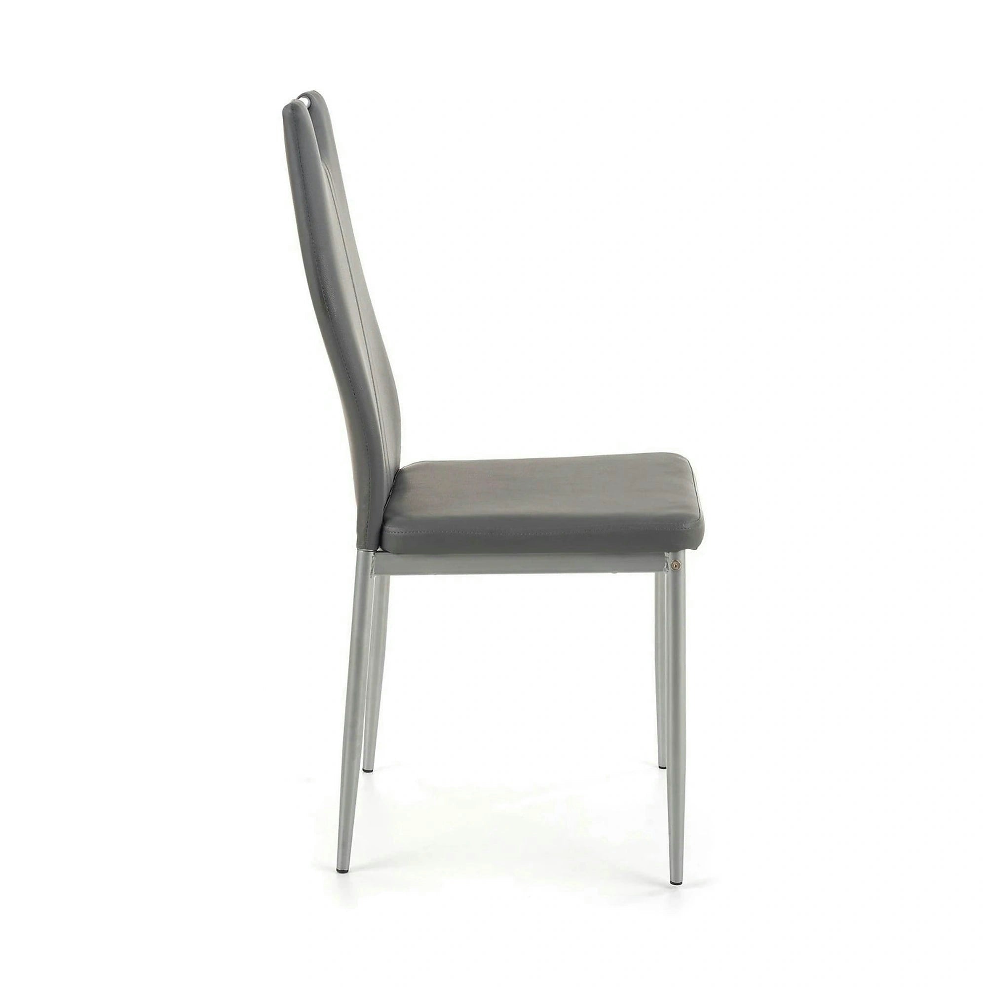 Scaun tapitat K202, gri/crom, piele ecologica/metal, 44X54X97 CM