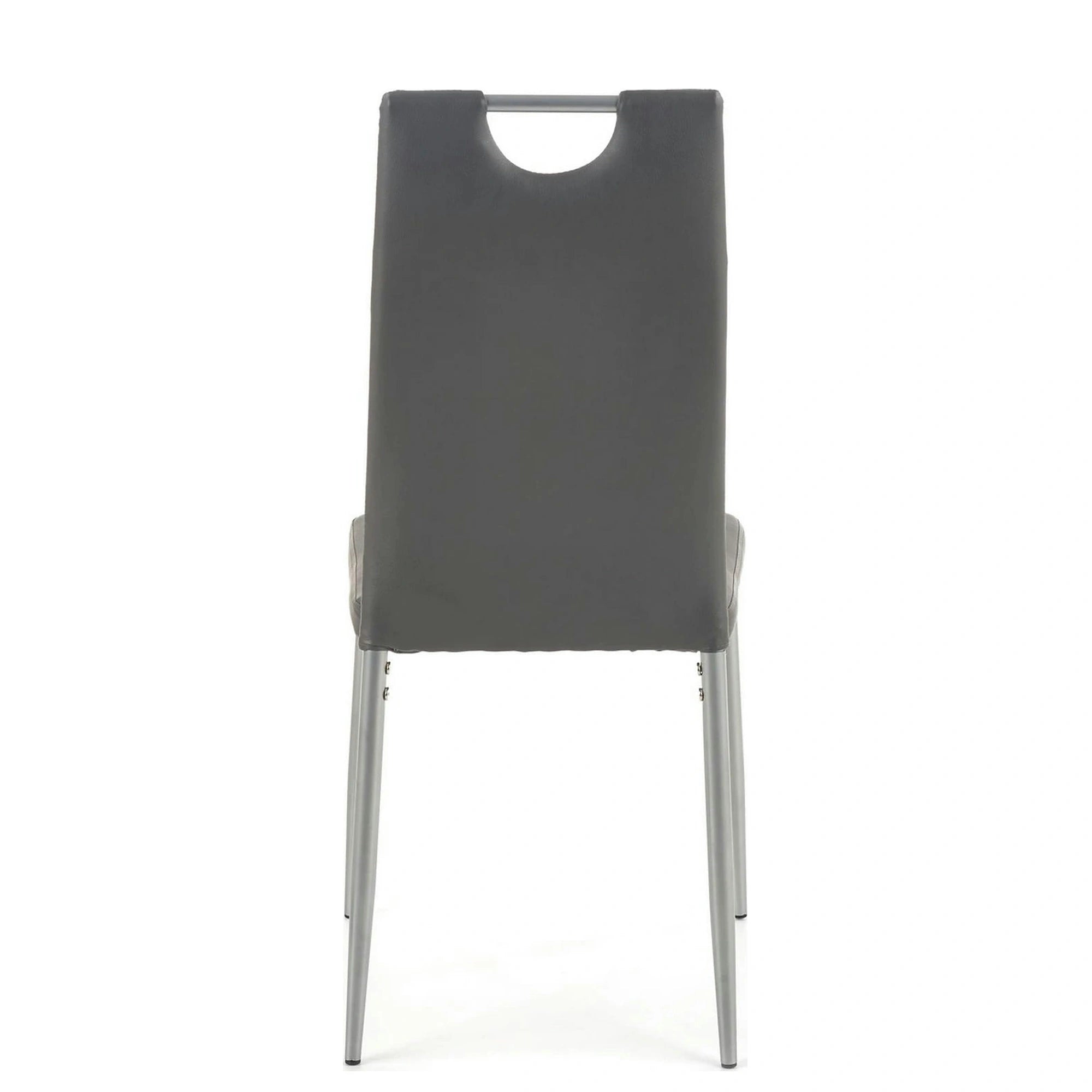 Scaun tapitat K202, gri/crom, piele ecologica/metal, 44X54X97 CM