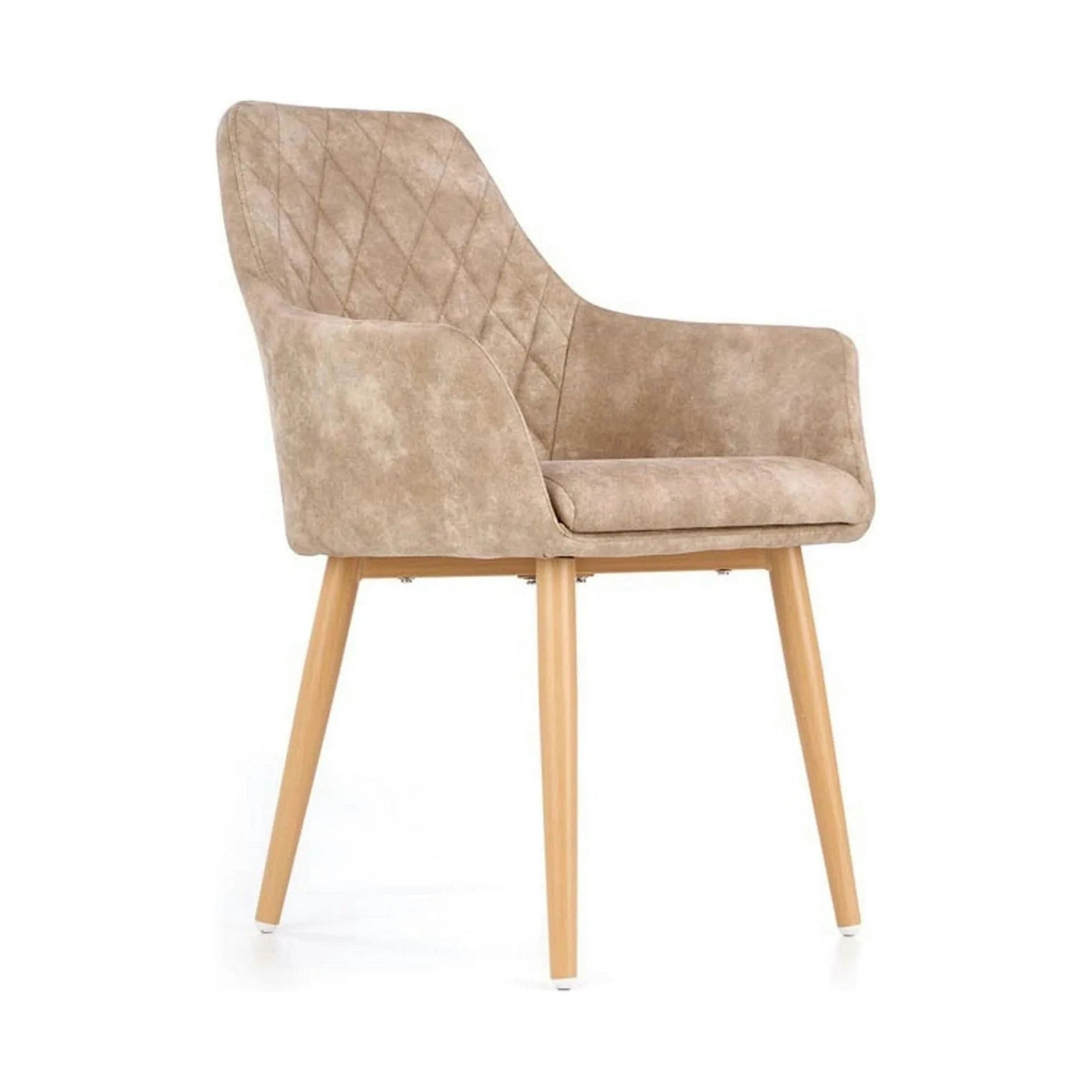 Scaun tapitat K287, bej/stejar, 58x61x85 cm