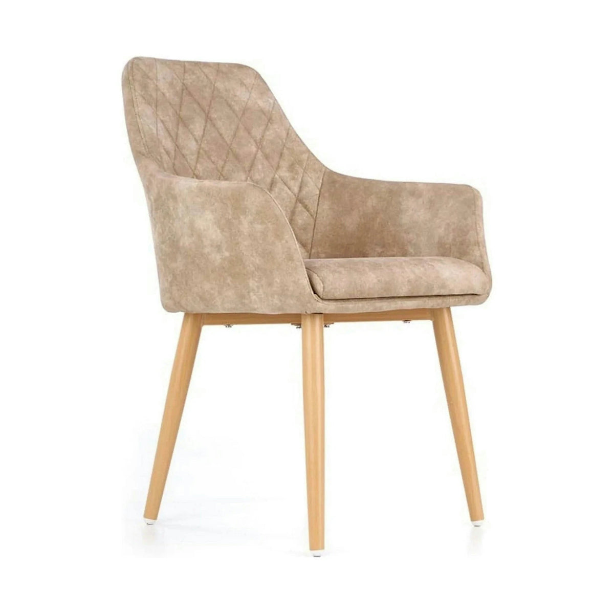 Scaun tapitat K287, bej/stejar, 58x61x85 cm
