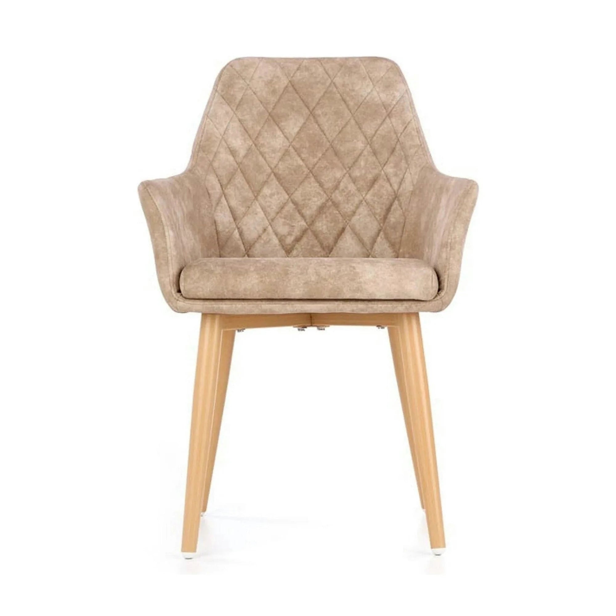 Scaun tapitat K287, bej/stejar, 58x61x85 cm