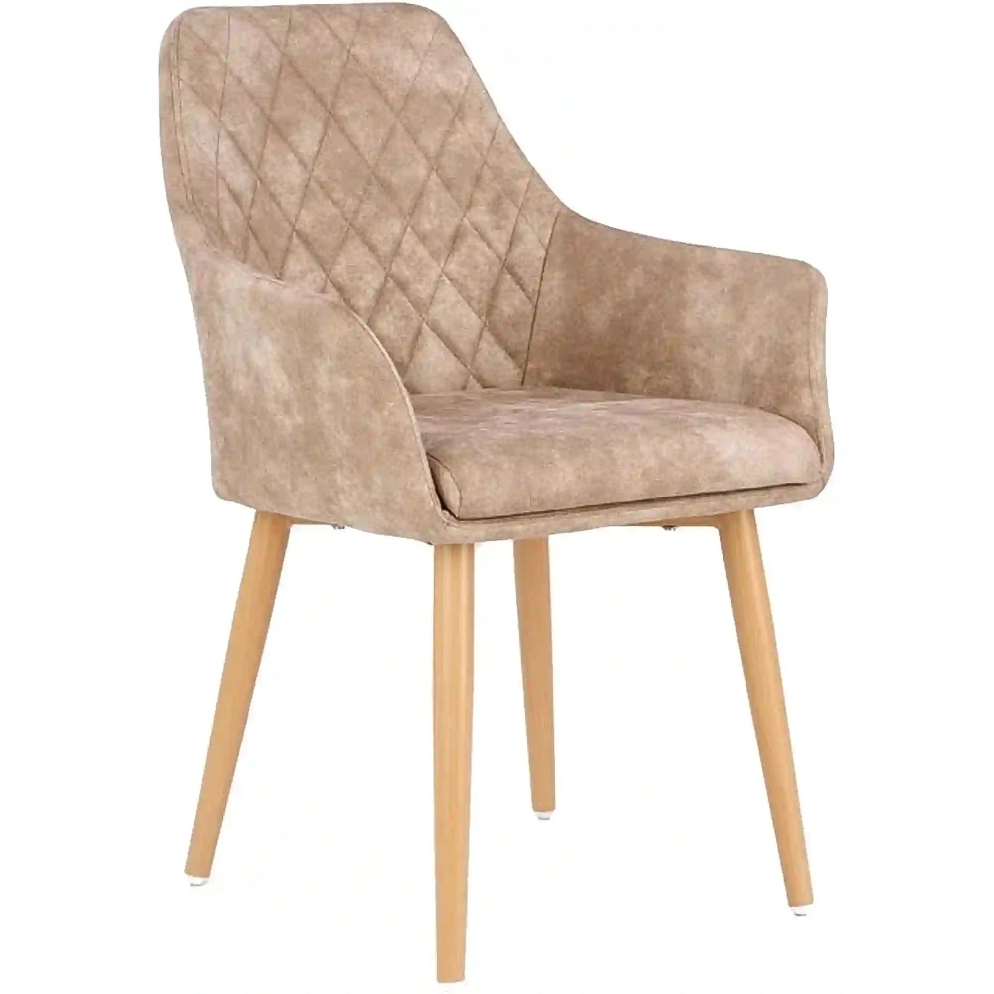 Scaun tapitat K287, bej/stejar, 58x61x85 cm