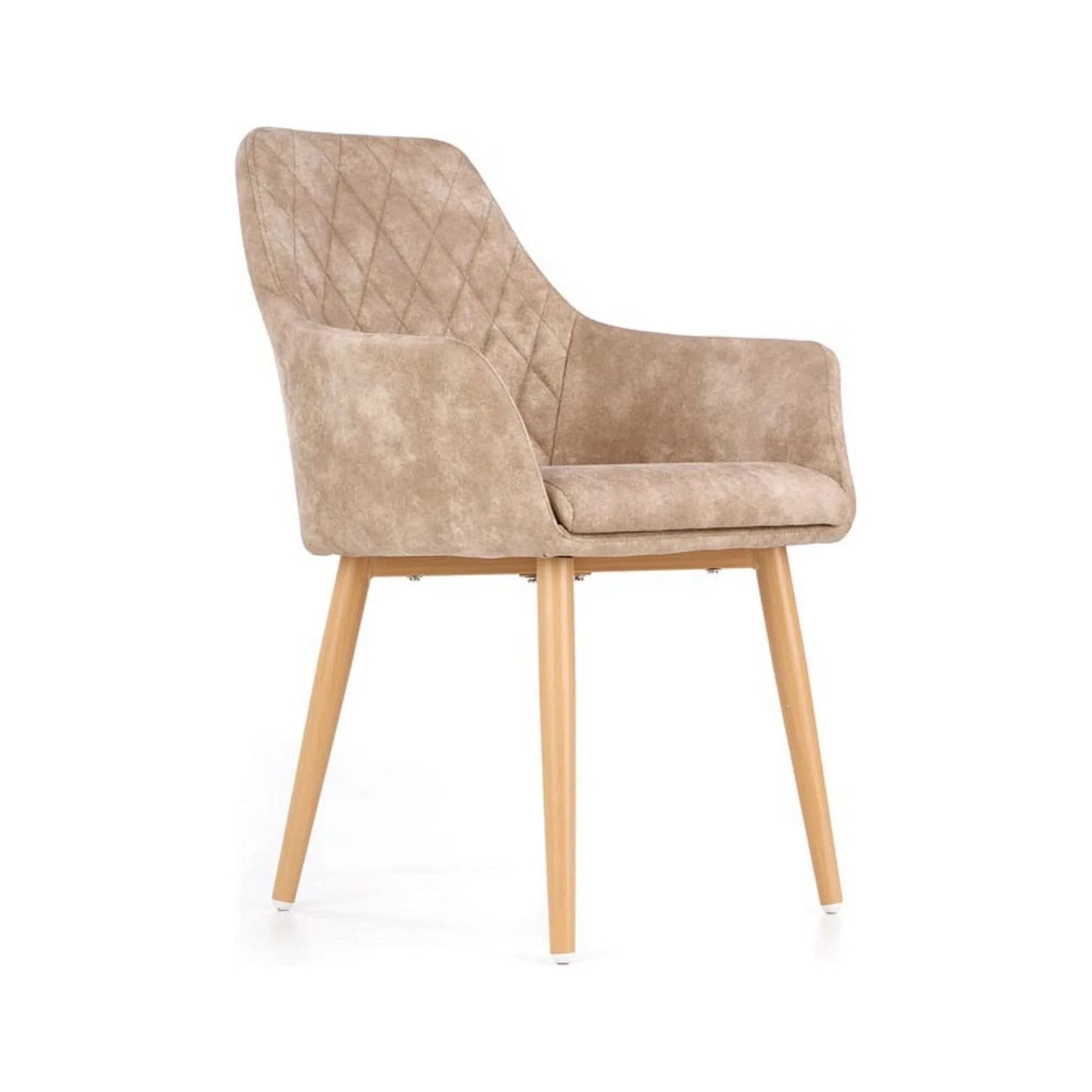 Scaun tapitat K287, bej/stejar, 58x61x85 cm