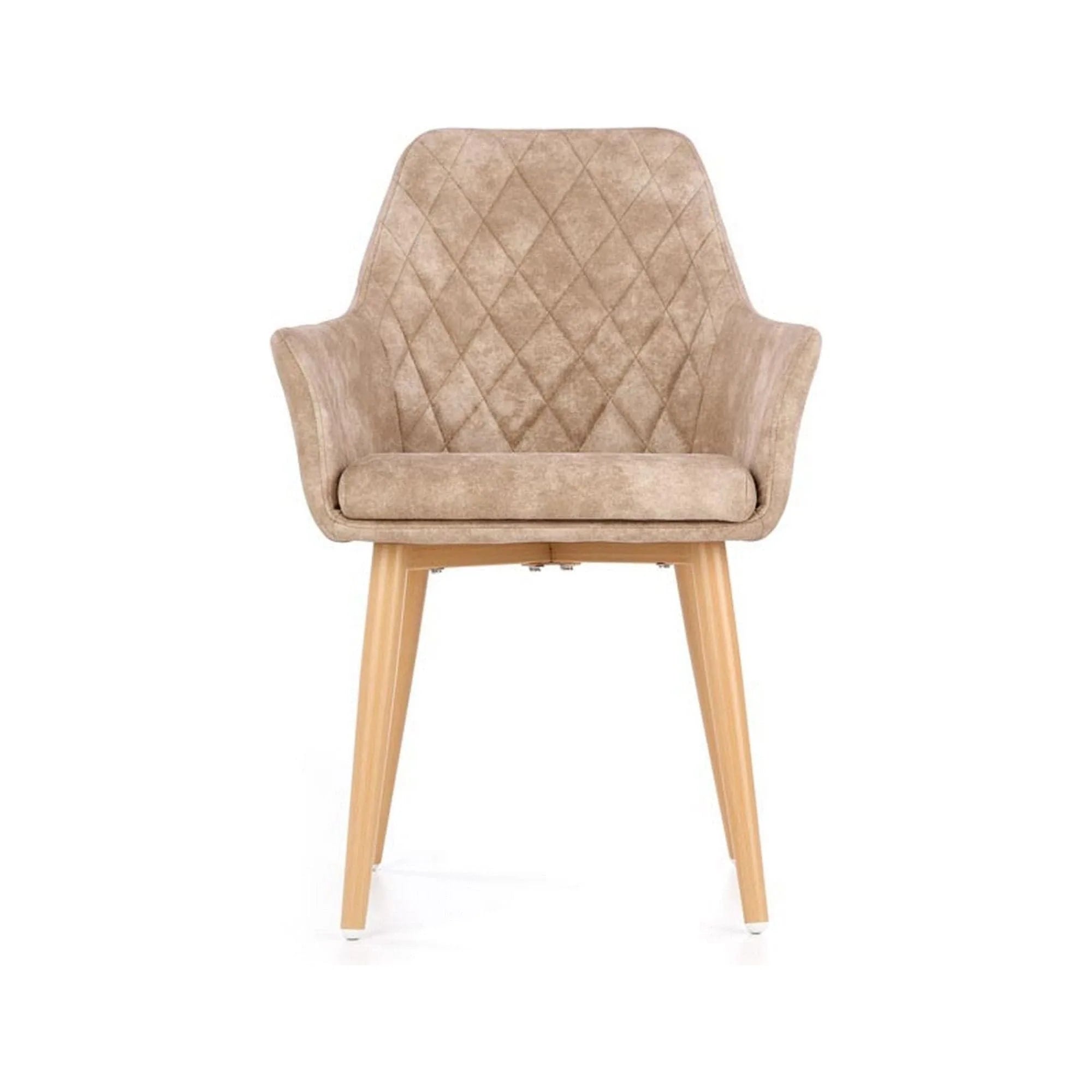 Scaun tapitat K287, bej/stejar, 58x61x85 cm