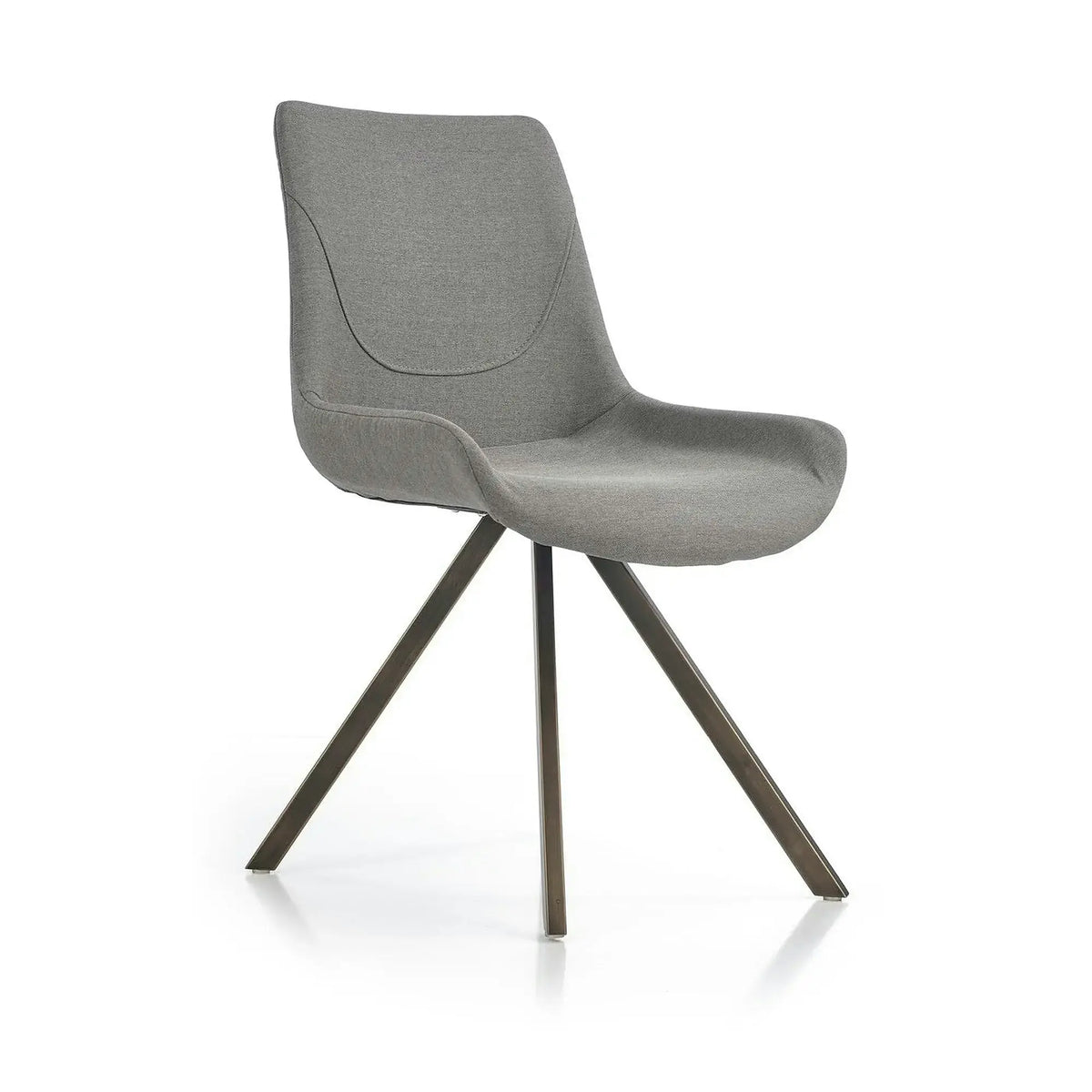 Scaun tapitat K290, gri/auriu antic, stofa clasica/metal, 56X59X86 CM