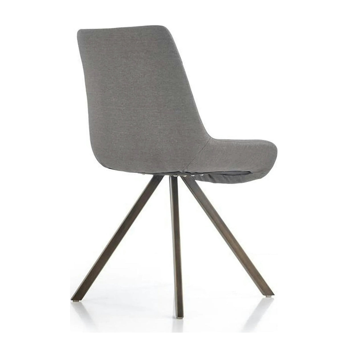 Scaun tapitat K290, gri/auriu antic, stofa clasica/metal, 56X59X86 CM
