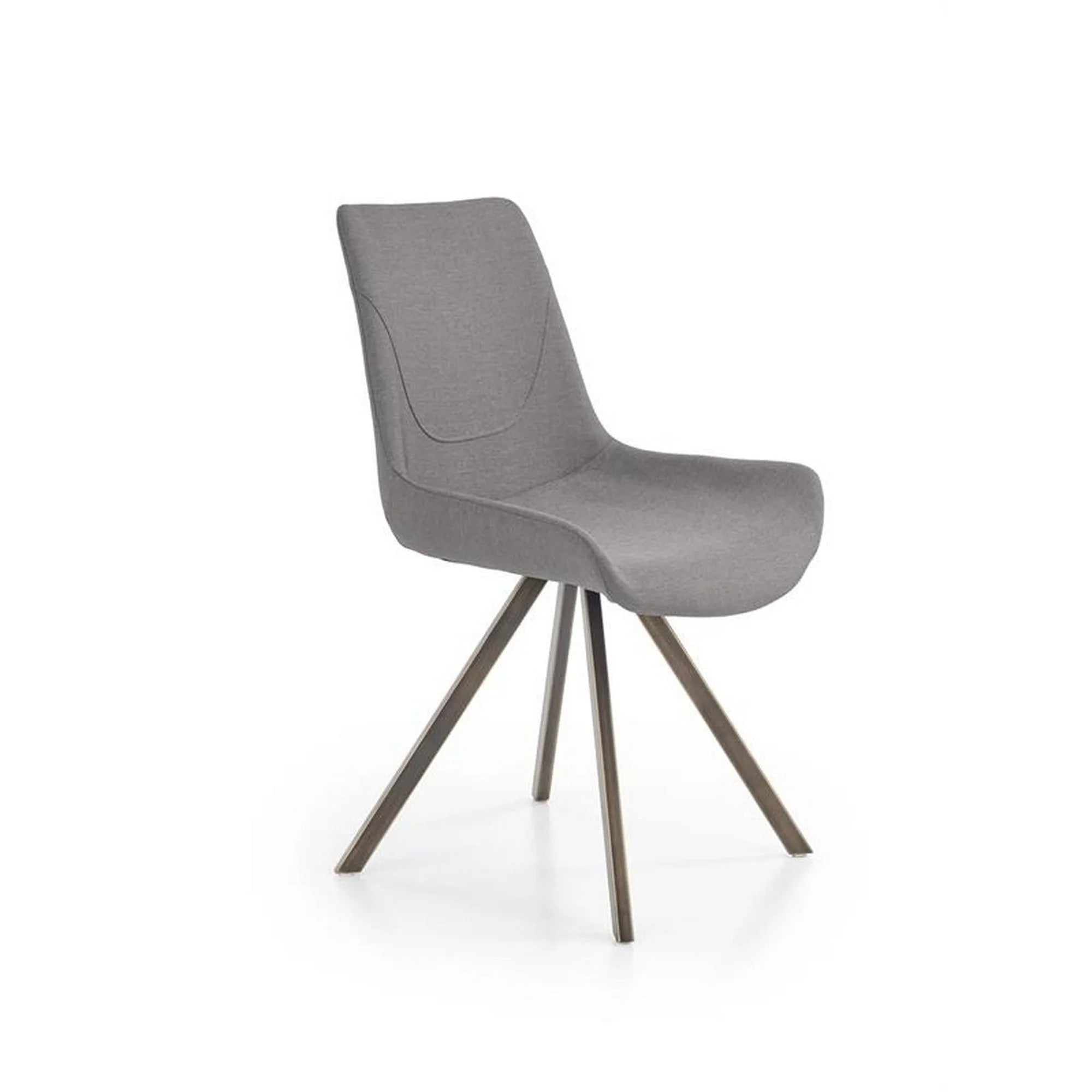 Scaun tapitat K290, gri/auriu antic, stofa clasica/metal, 56X59X86 CM