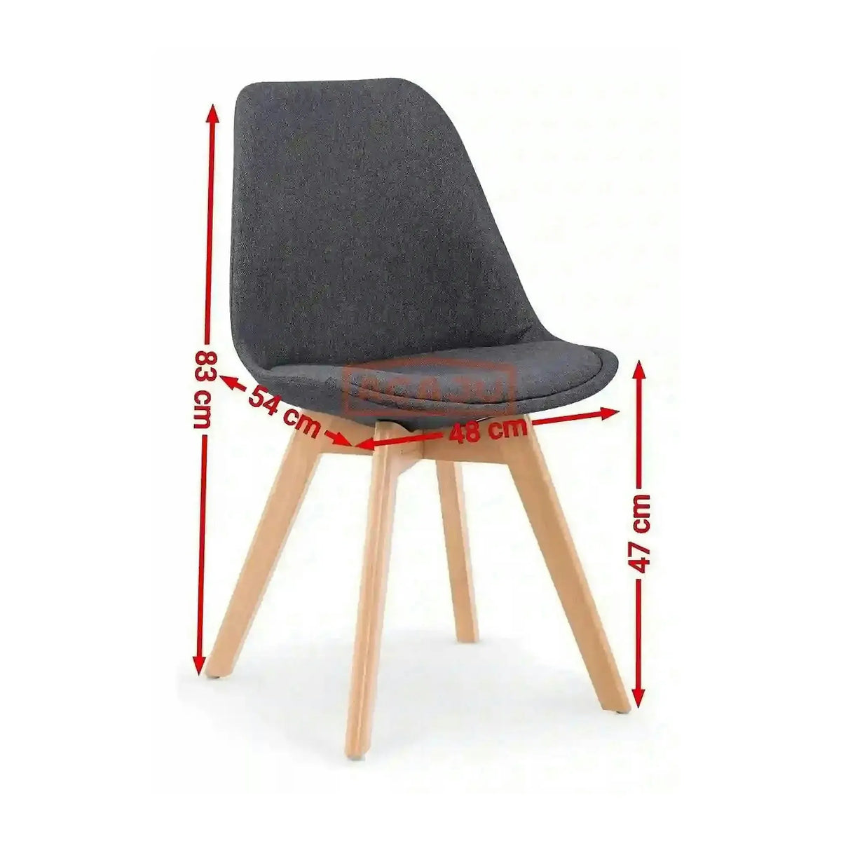 Scaun tapitat K303, gri deschis/stejar, stofa clasica/lemn, 48X54X83 CM
