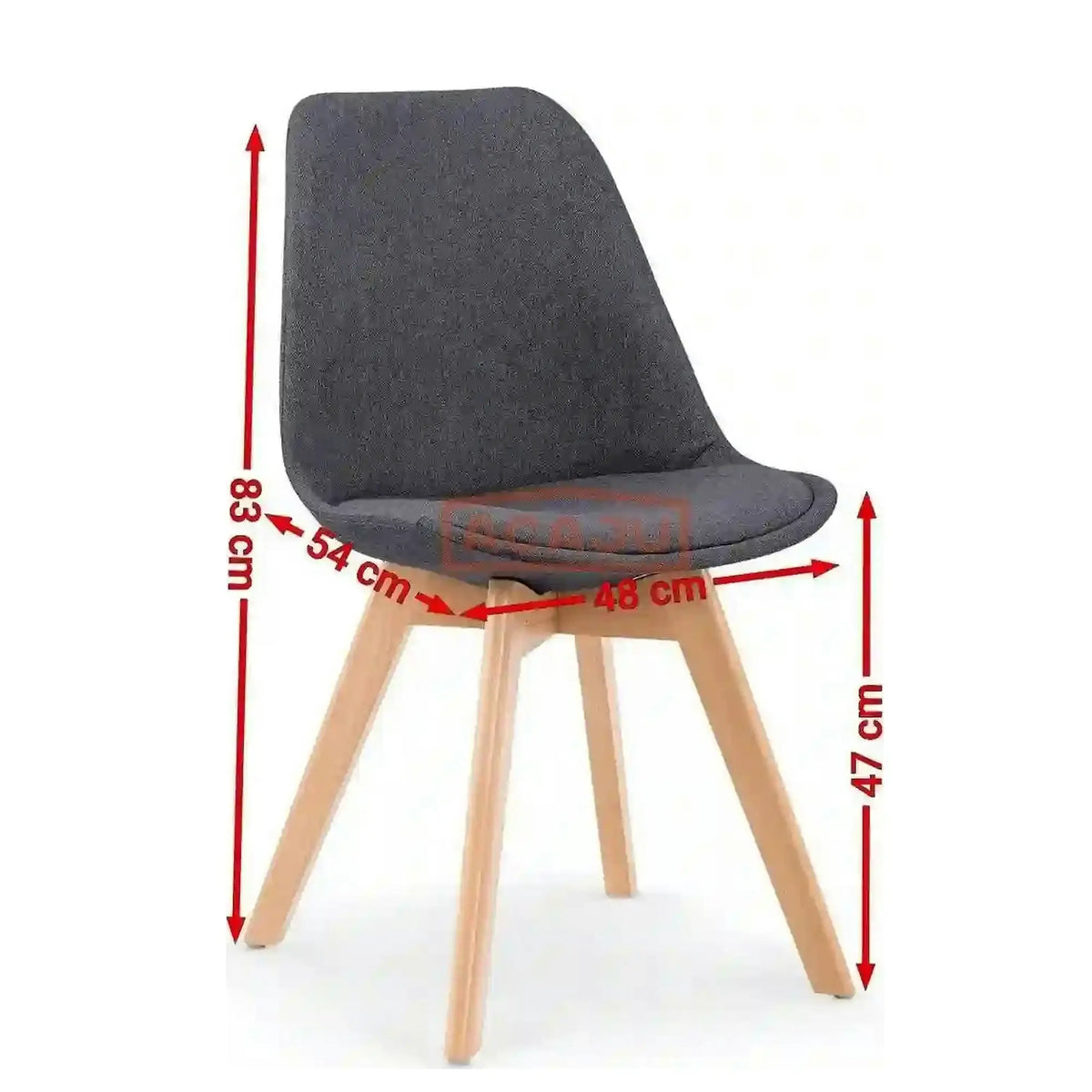Scaun tapitat K303, verde inchis/stejar, stofa/lemn, 48X54X83 CM