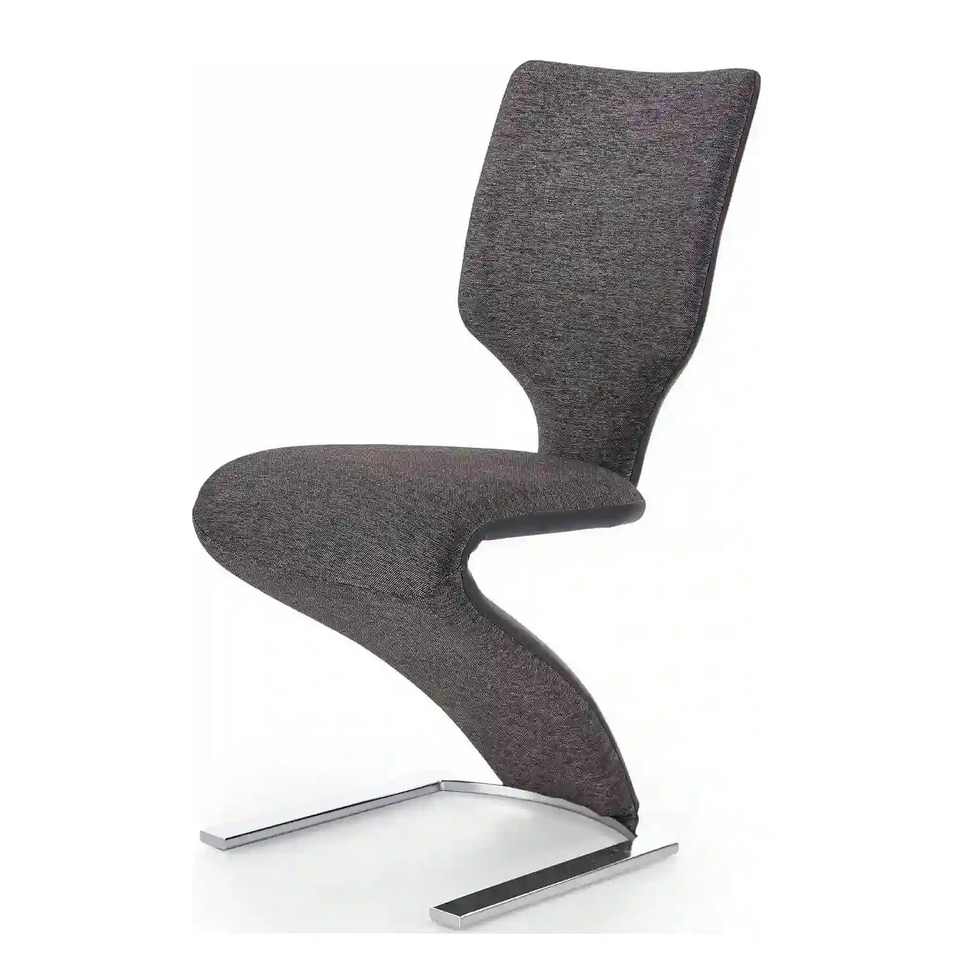 Scaun tapitat K307, gri inchis/argintiu, stofa clasica/metal, 46X62X95 CM