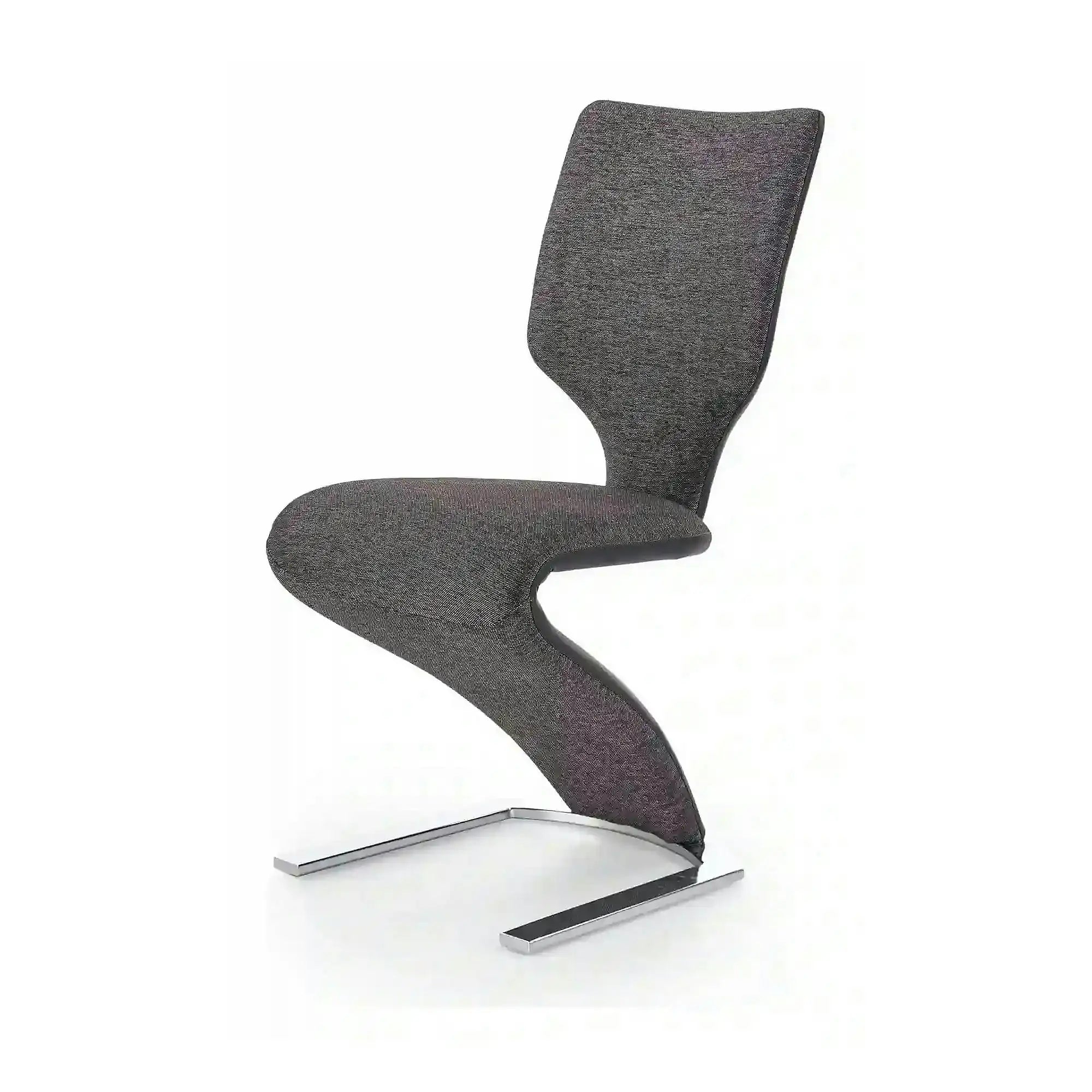 Scaun tapitat K307, gri inchis/argintiu, stofa clasica/metal, 46X62X95 CM