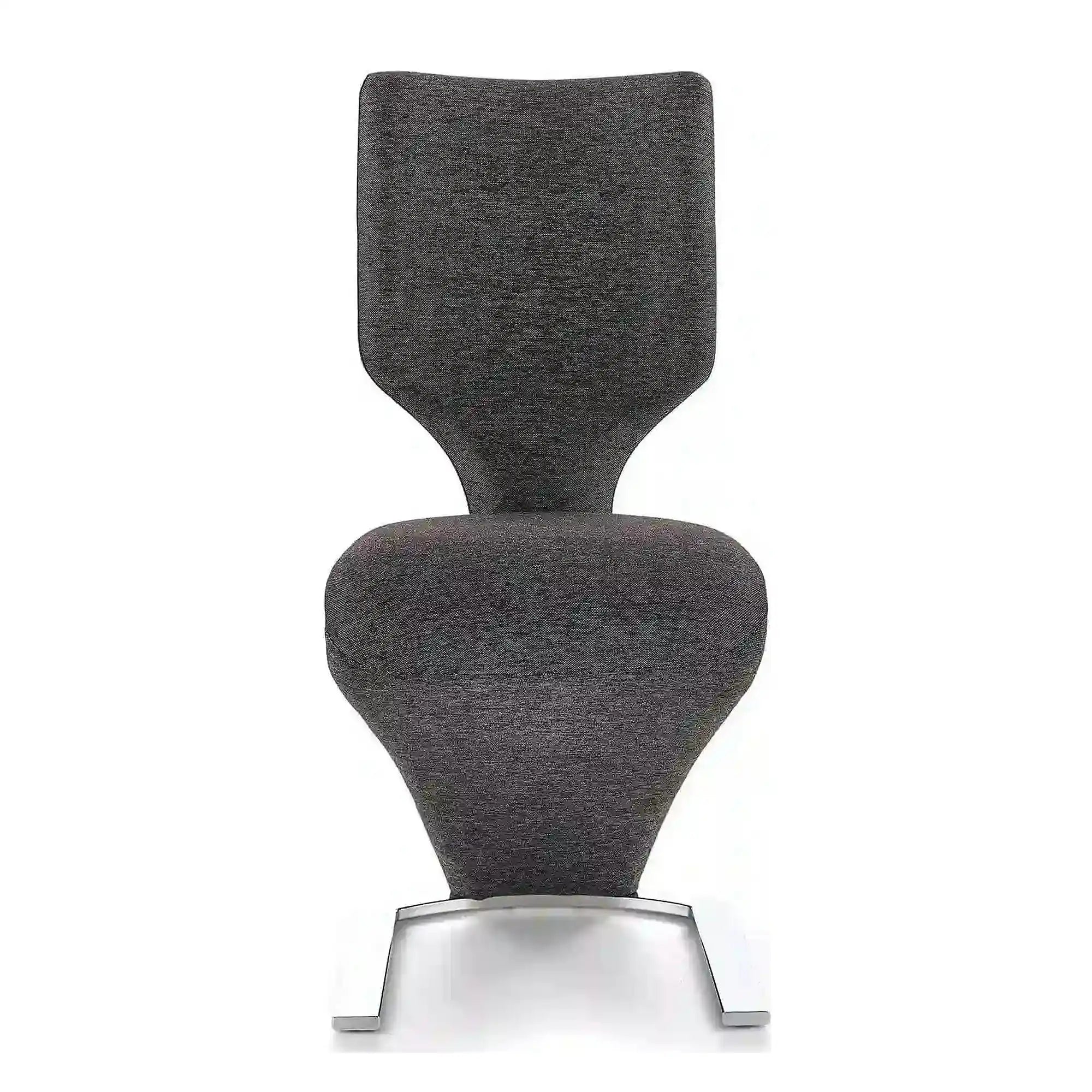 Scaun tapitat K307, gri inchis/argintiu, stofa clasica/metal, 46X62X95 CM