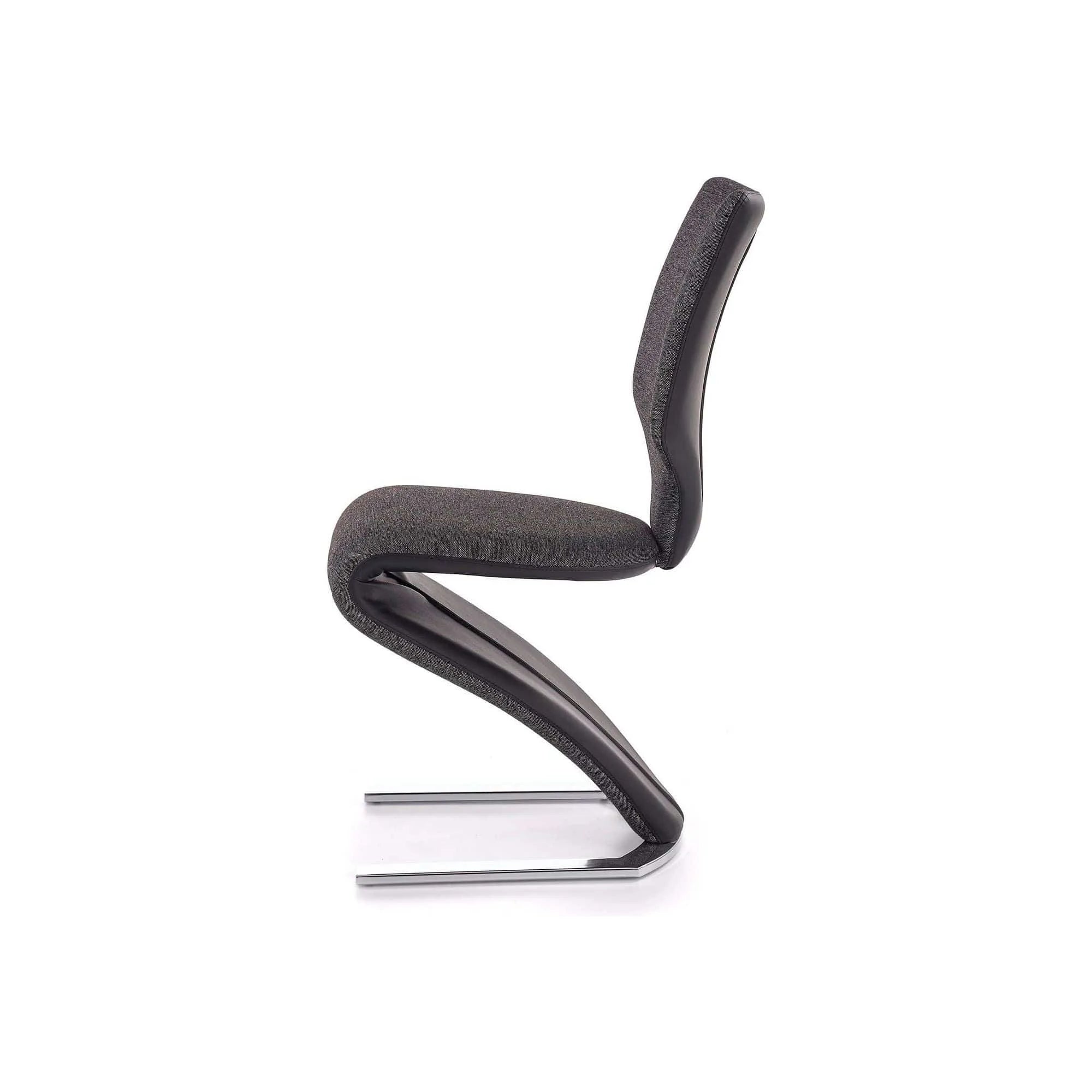 Scaun tapitat K307, gri inchis/argintiu, stofa clasica/metal, 46X62X95 CM