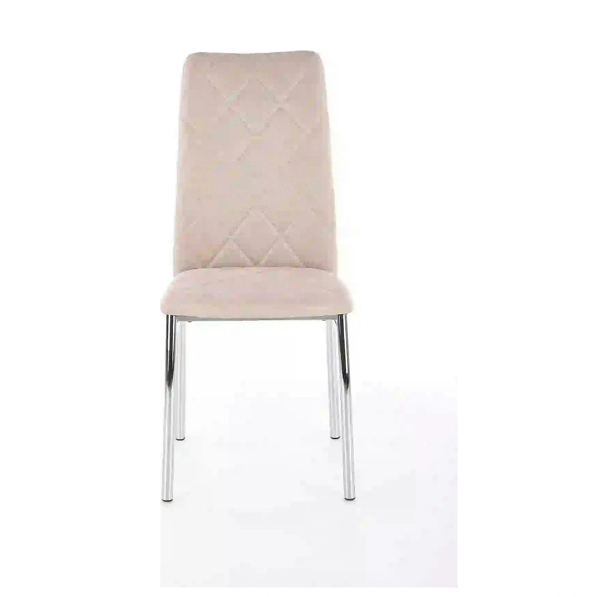 Scaun tapitat K309, bej deschis/crom, stofa clasica/metal, 43X57X97 CM