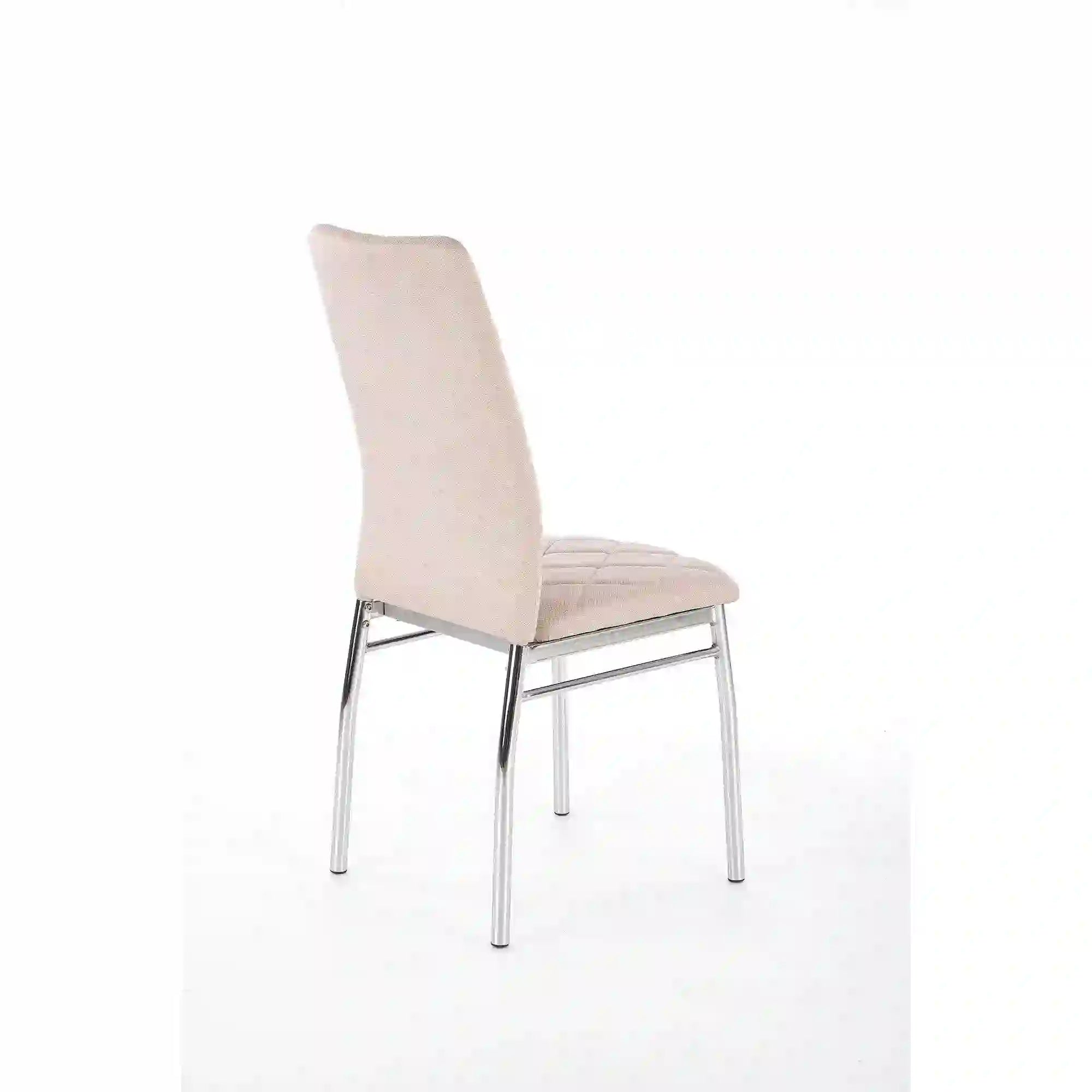 Scaun tapitat K309, bej deschis/crom, stofa clasica/metal, 43X57X97 CM