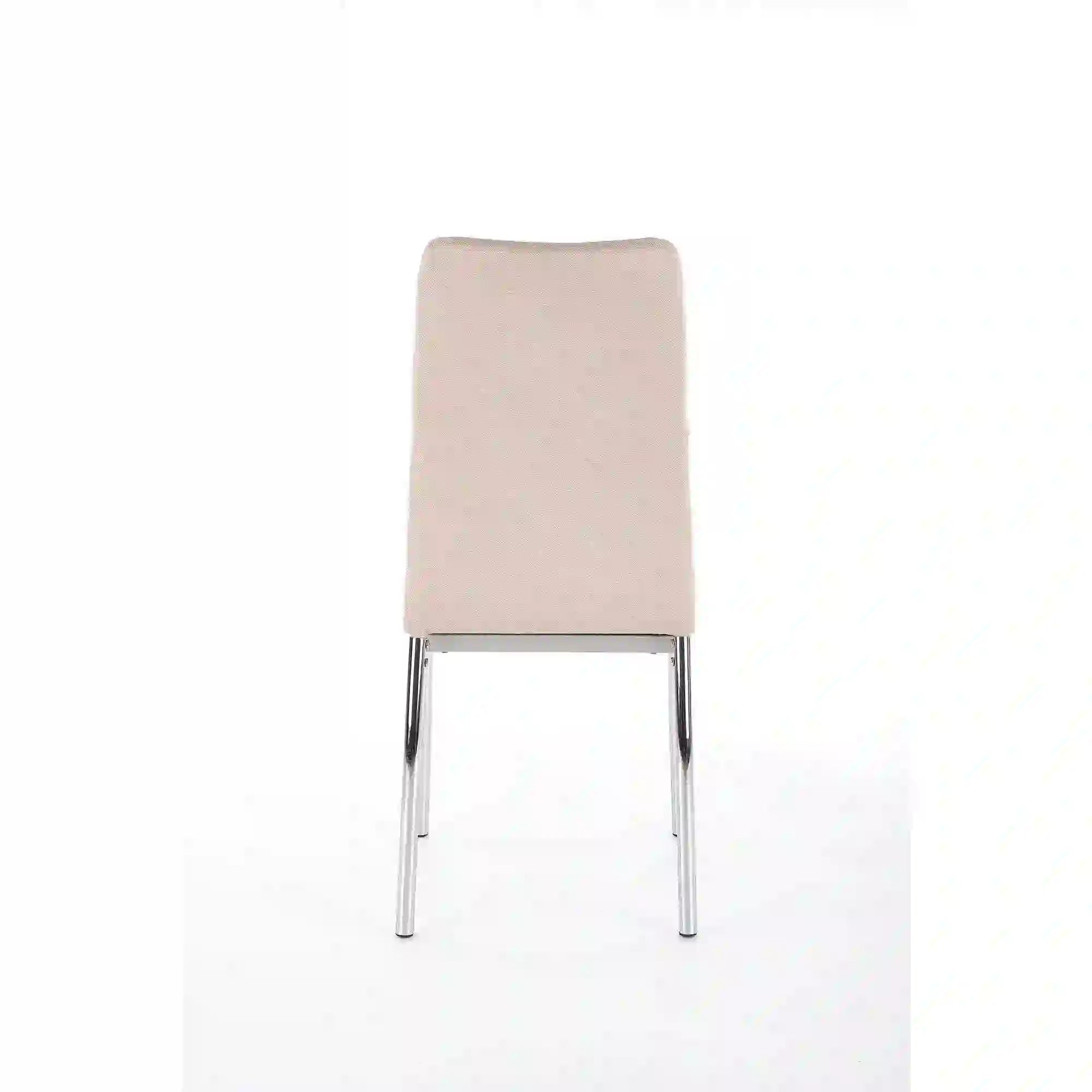 Scaun tapitat K309, bej deschis/crom, stofa clasica/metal, 43X57X97 CM