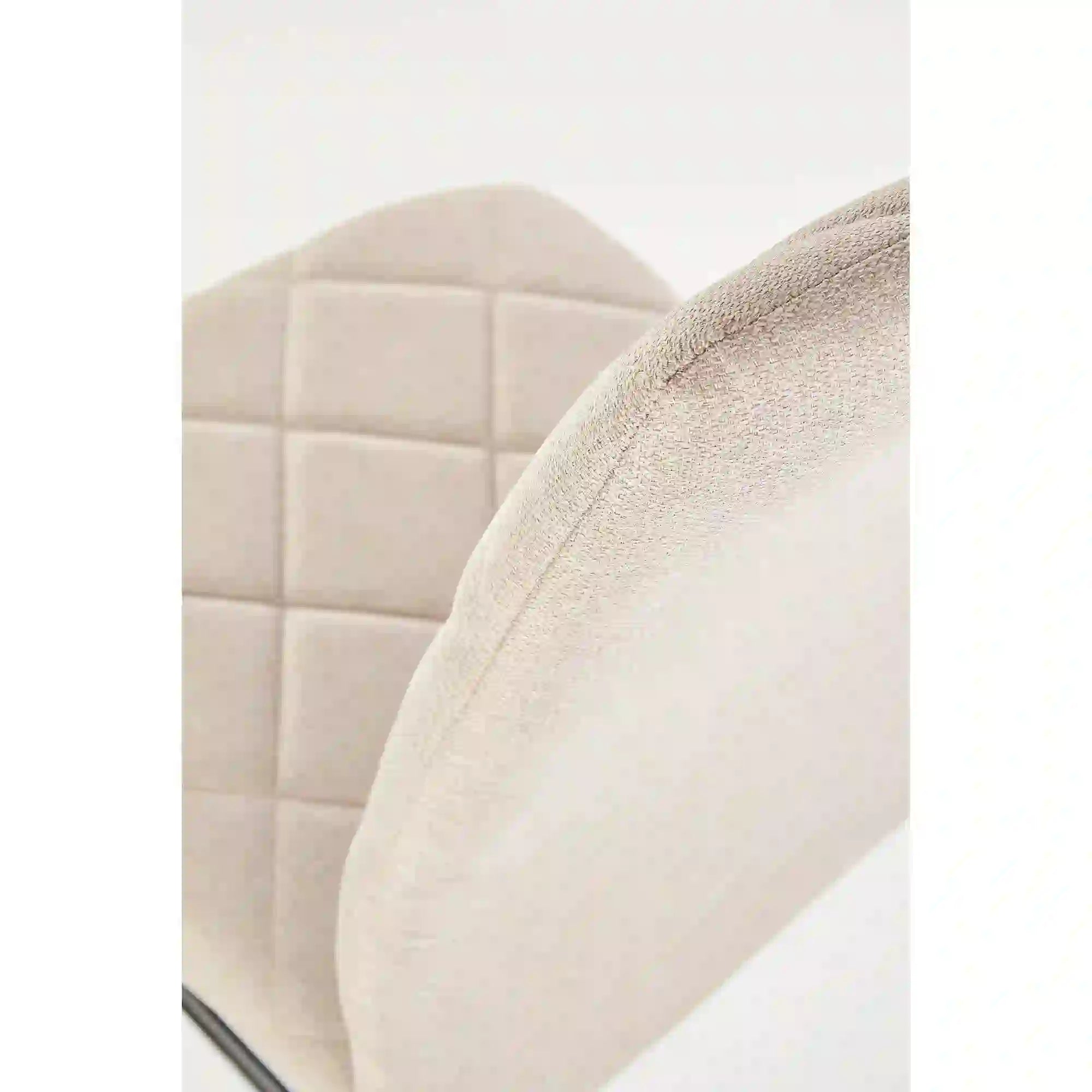 Scaun tapitat K309, bej deschis/crom, stofa clasica/metal, 43X57X97 CM