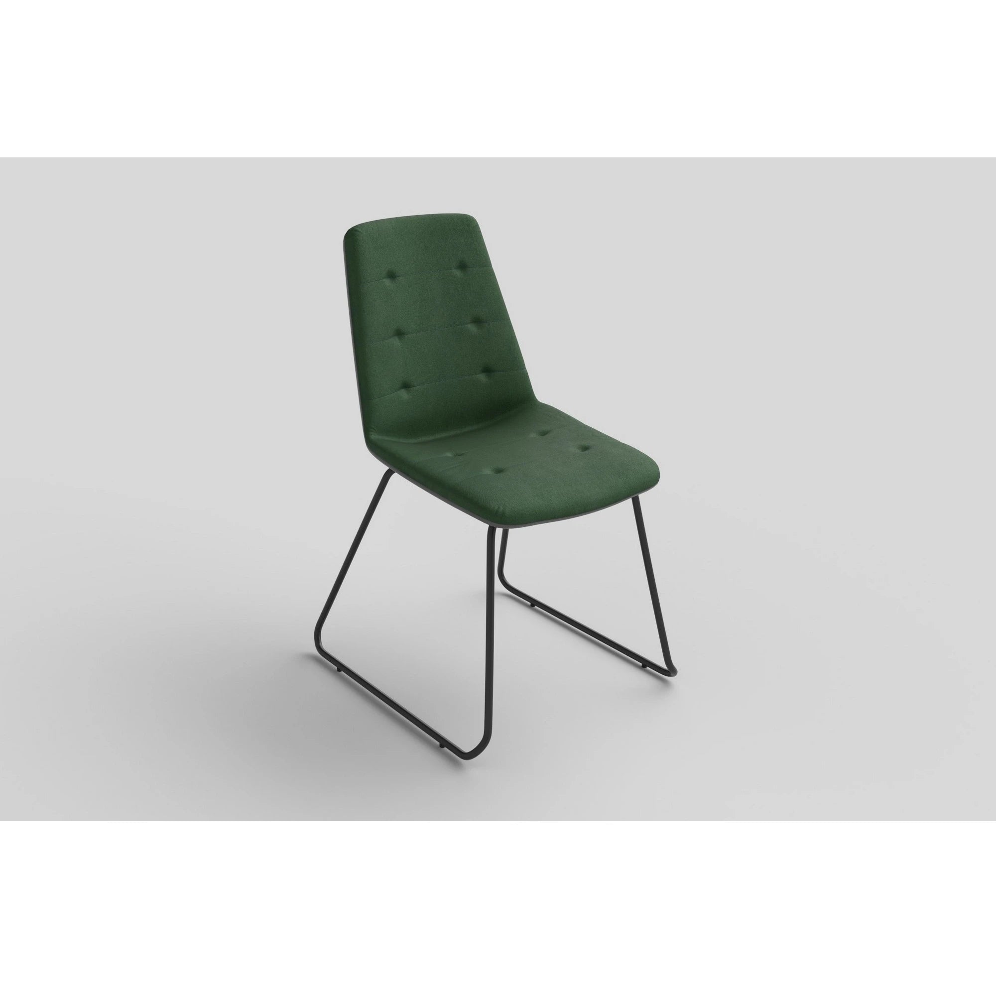 Scaun tapitat K321, verde/negru, stofa catifelata/metal, 45X55X84 cm