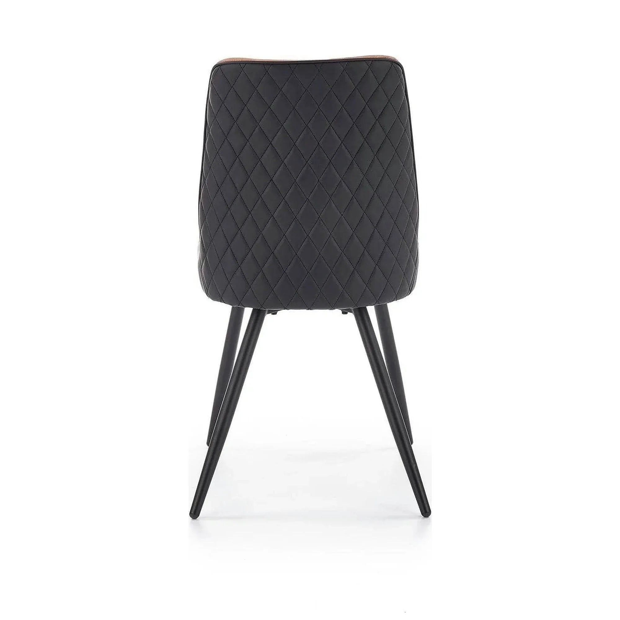 Scaun tapitat K323, maro/negru, piele ecologica/metal, 45x59x88 cm