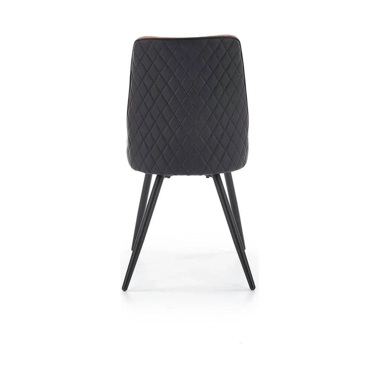 Scaun tapitat K323, maro/negru, piele ecologica/metal, 45x59x88 cm