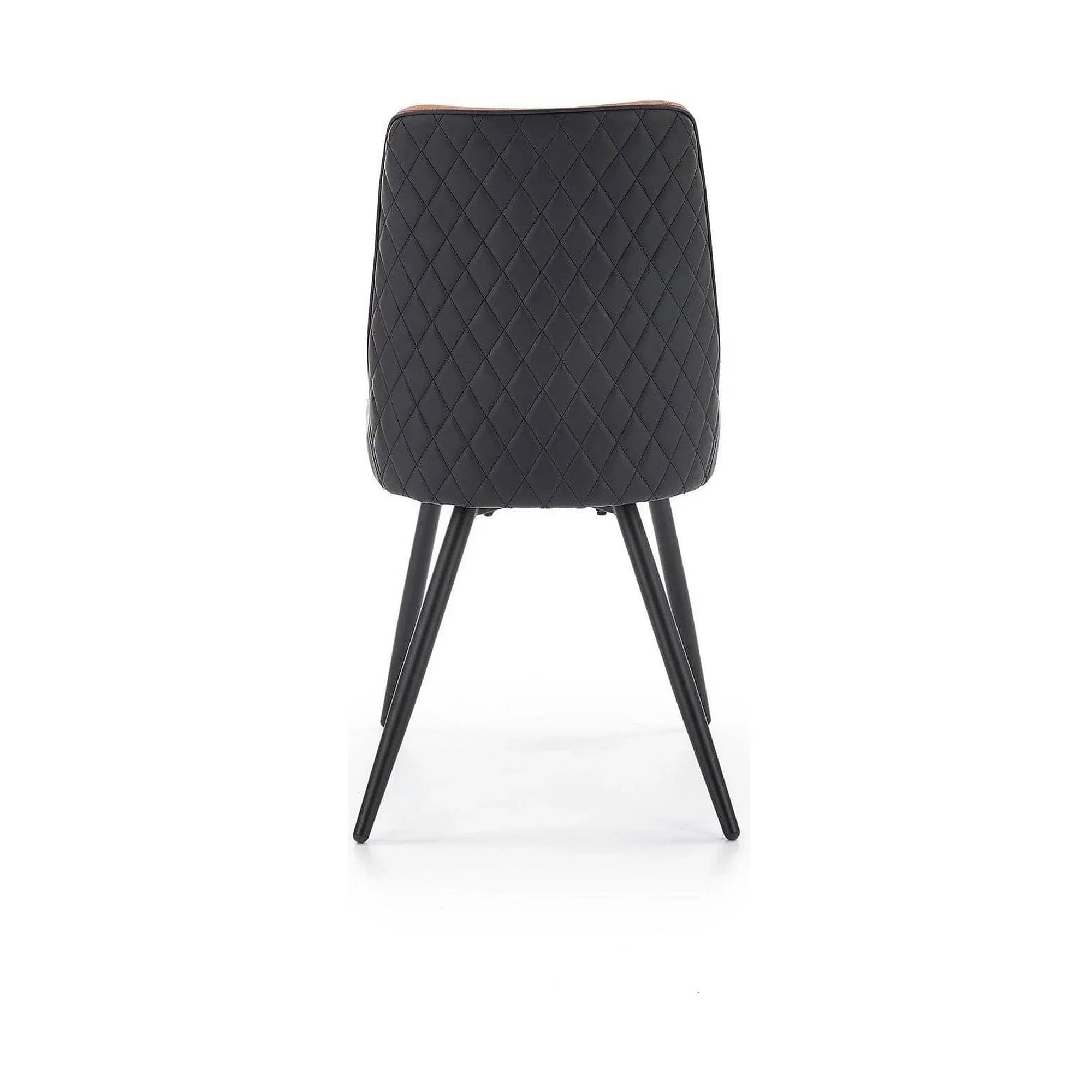 Scaun tapitat K323, maro/negru, piele ecologica/metal, 45x59x88 cm