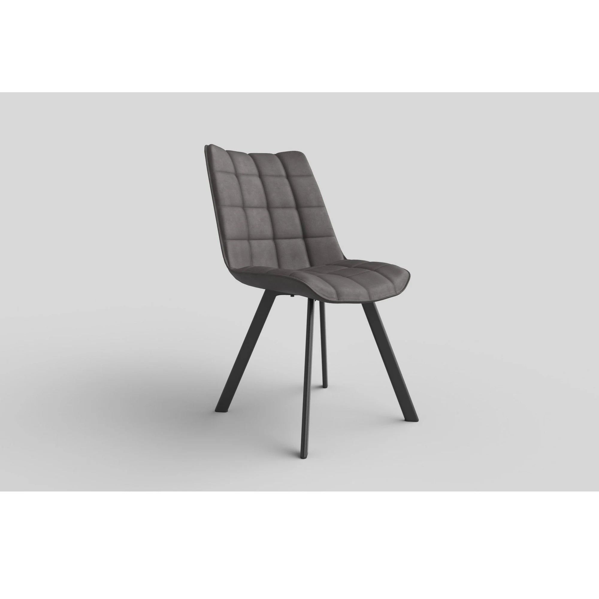 Scaun tapitat K332, gri/negru, stofa catifelata/metal, 46X61X84 CM