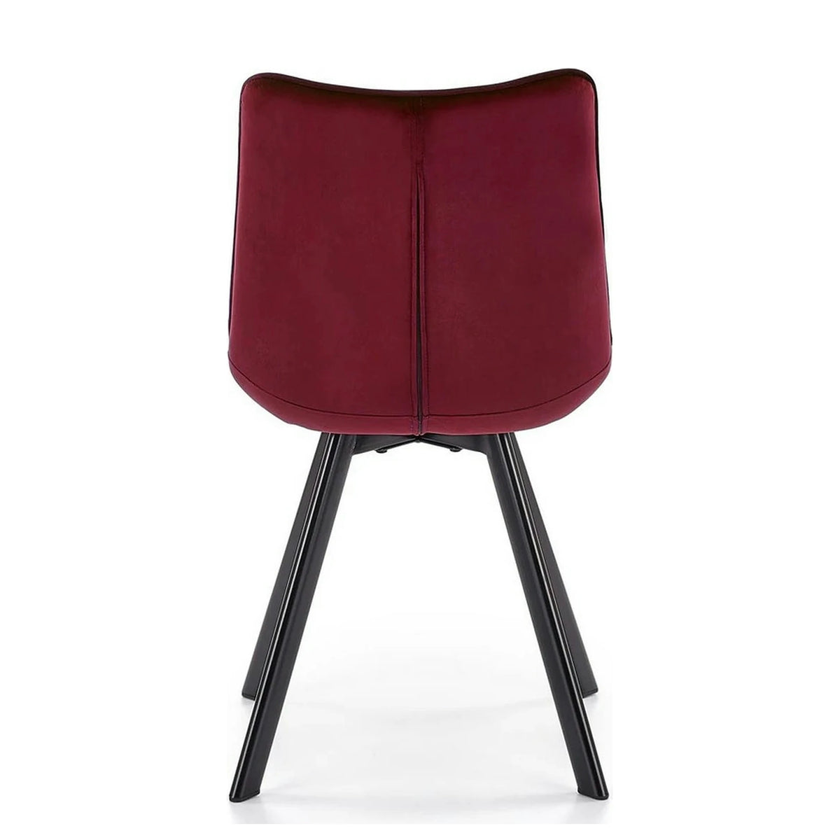 Scaun tapitat K332, visiniu/negru, stofa catifelata/metal, 46X61X84 cm