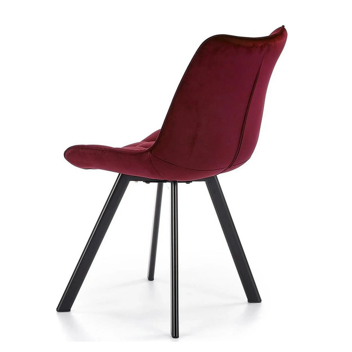 Scaun tapitat K332, visiniu/negru, stofa catifelata/metal, 46X61X84 cm