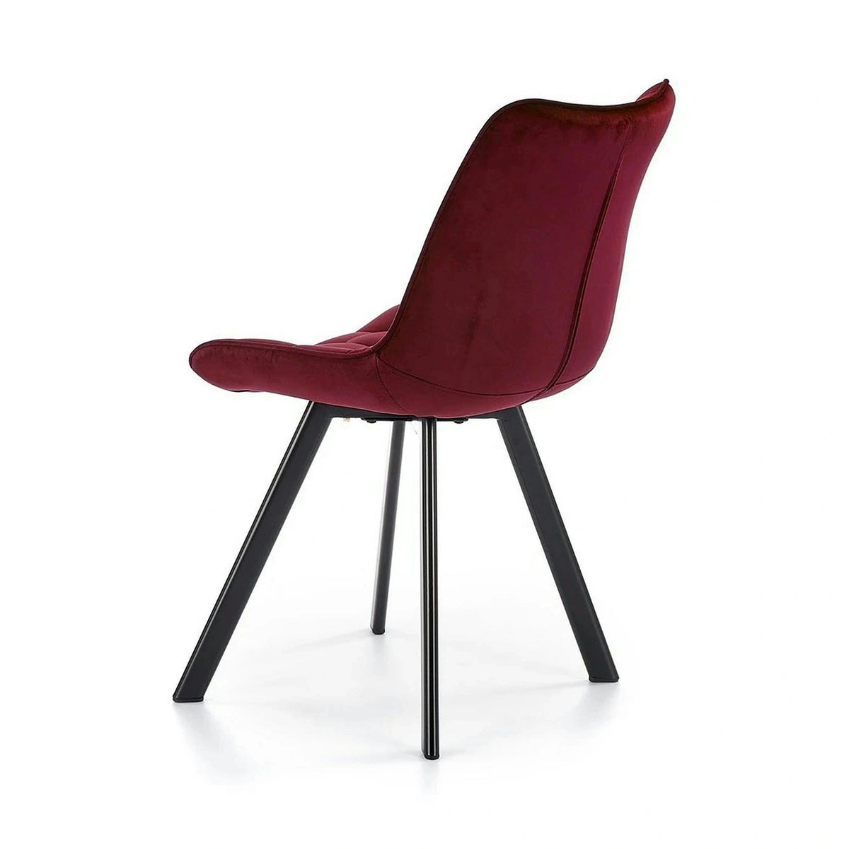 Scaun tapitat K332, visiniu/negru, stofa catifelata/metal, 46X61X84 cm