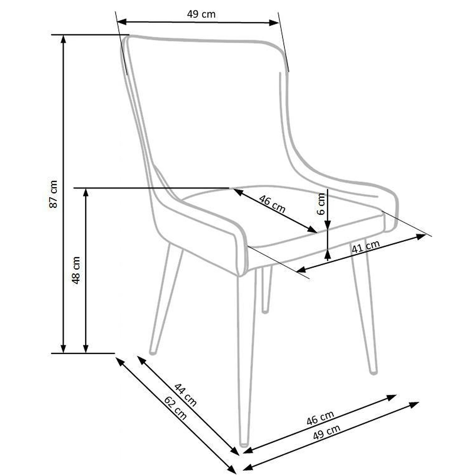 Scaun tapitat K333, gri/negru, stofa clasica/piele ecologica, 49X62X87 CM