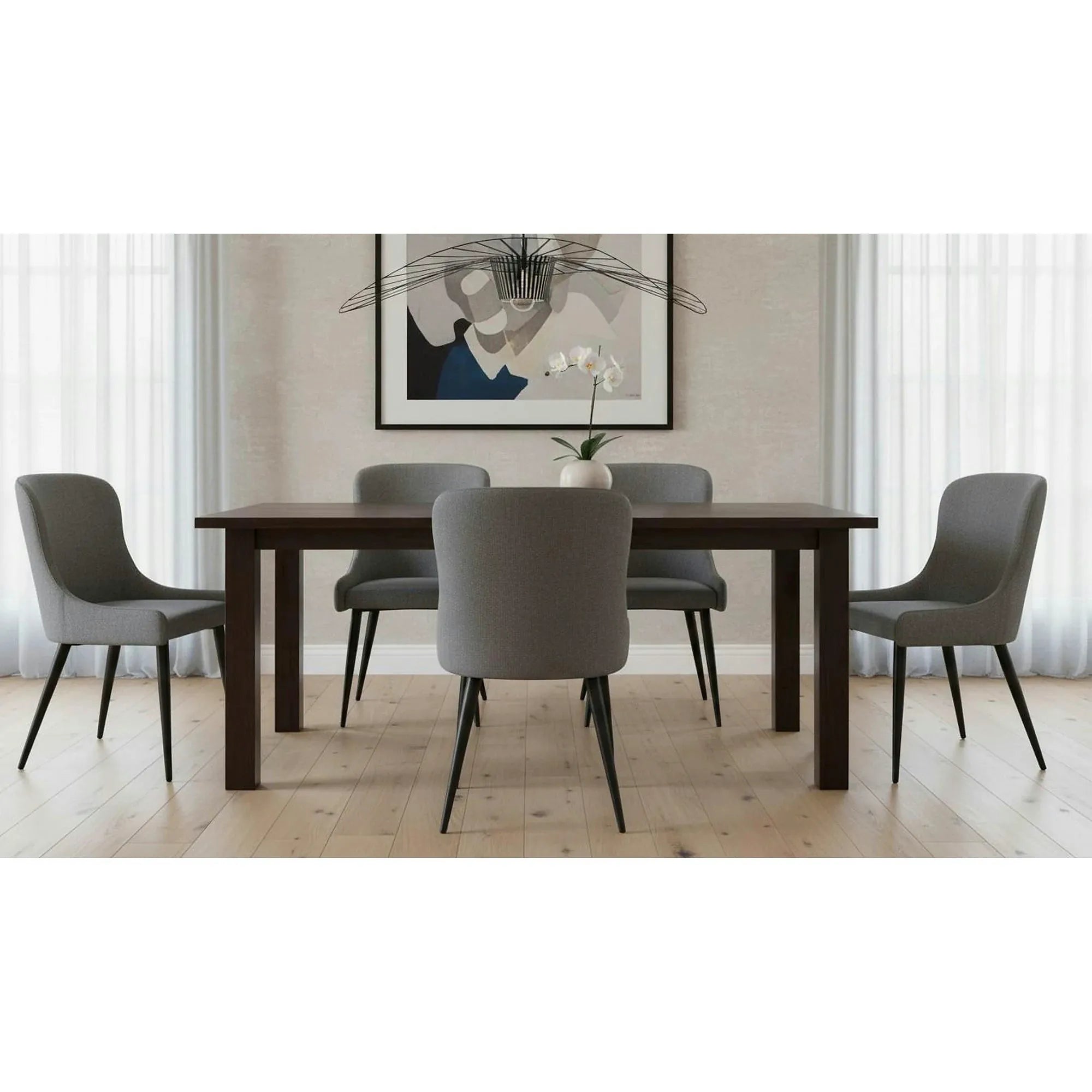 Scaun tapitat K333, gri/negru, stofa clasica/piele ecologica, 49X62X87 CM