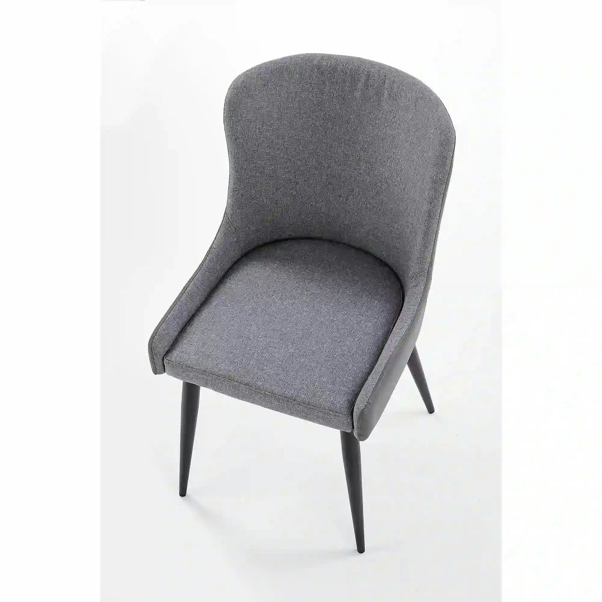 Scaun tapitat K333, gri/negru, stofa clasica/piele ecologica, 49X62X87 CM