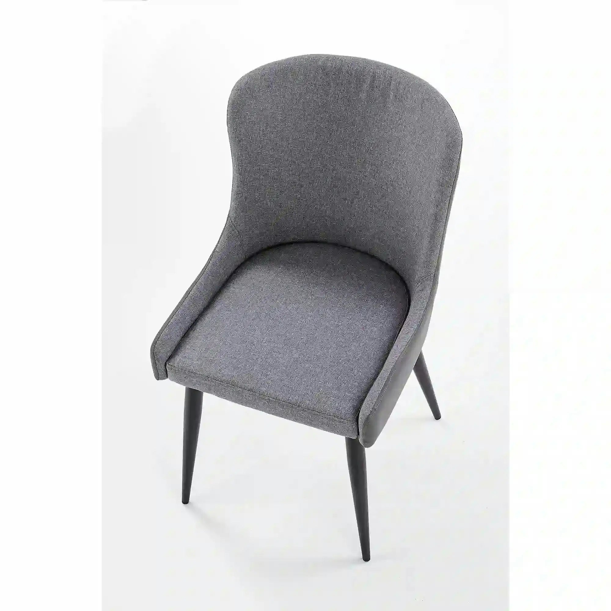 Scaun tapitat K333, gri/negru, stofa clasica/piele ecologica, 49X62X87 CM
