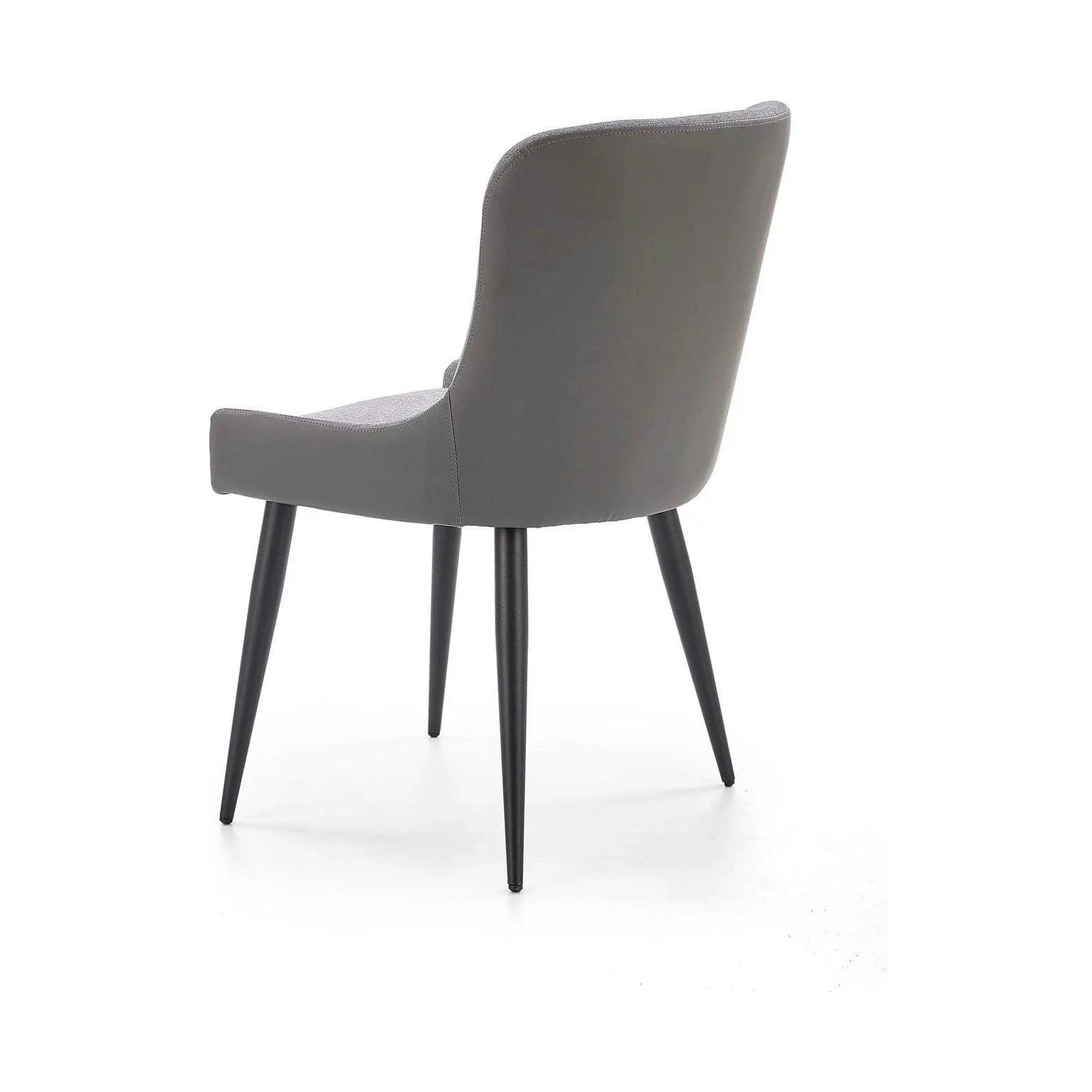Scaun tapitat K333, gri/negru, stofa clasica/piele ecologica, 49X62X87 CM