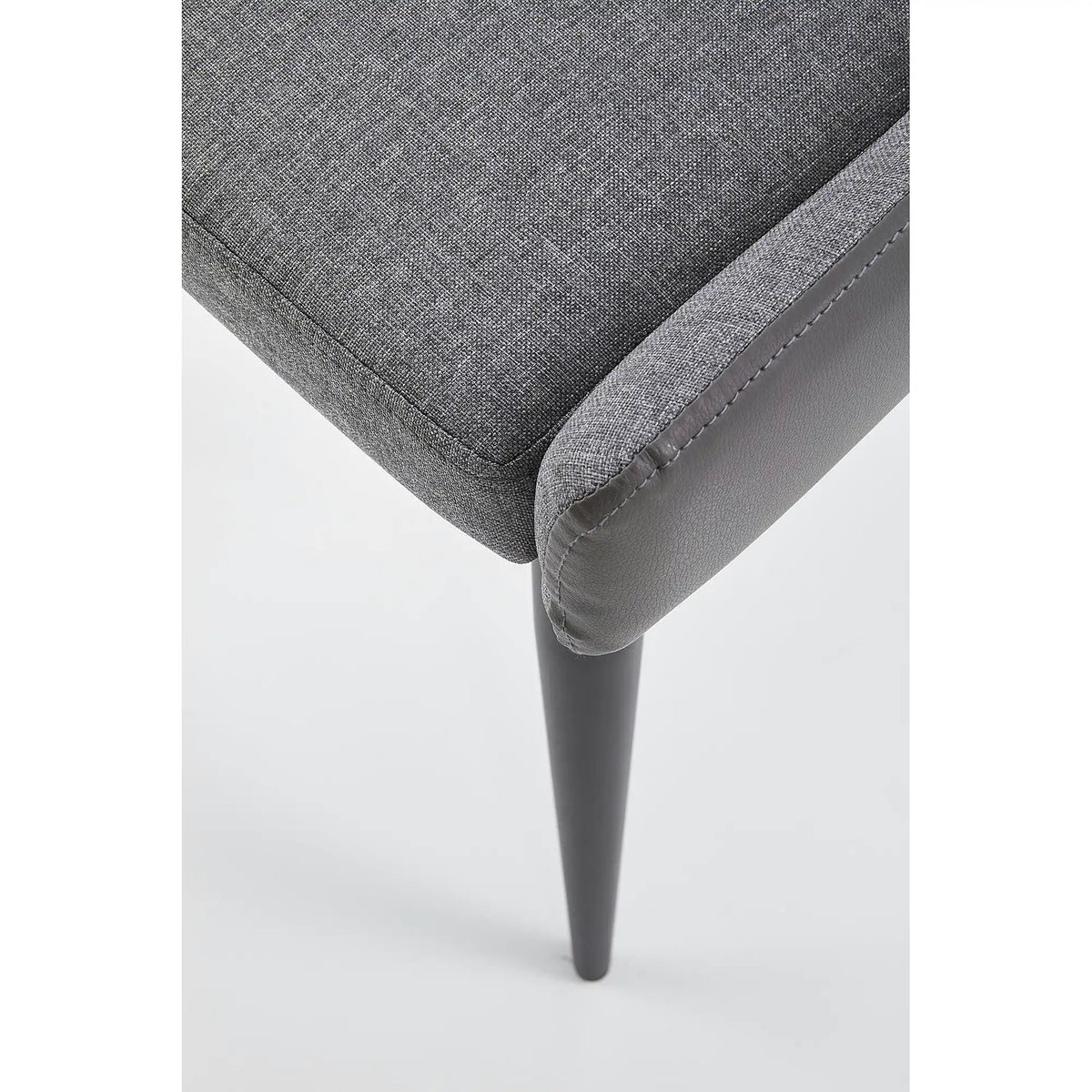 Scaun tapitat K333, gri/negru, stofa clasica/piele ecologica, 49X62X87 CM